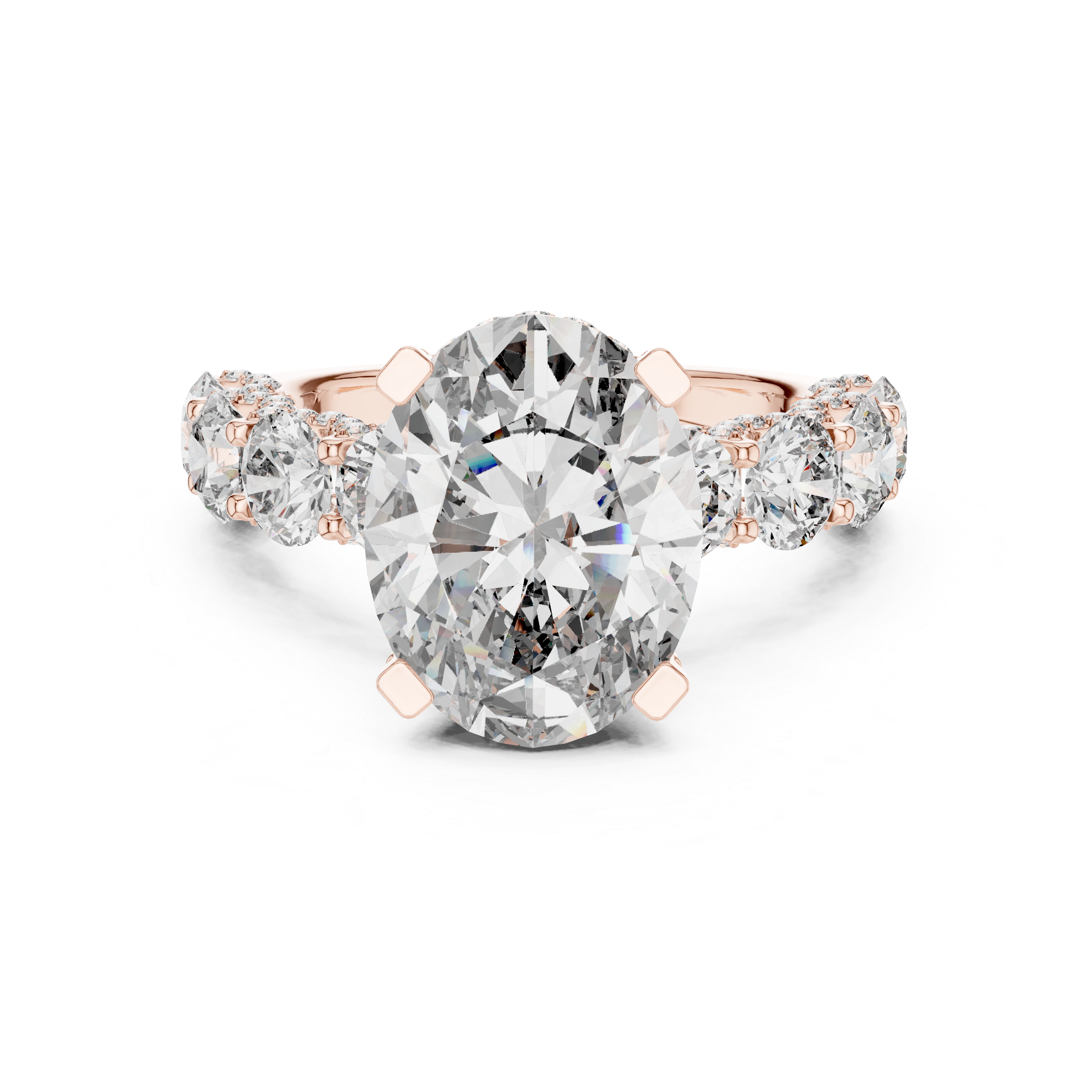 The Vouvray Ring - Oval Cut Statement Ring with Diamond Encrusted Gallery