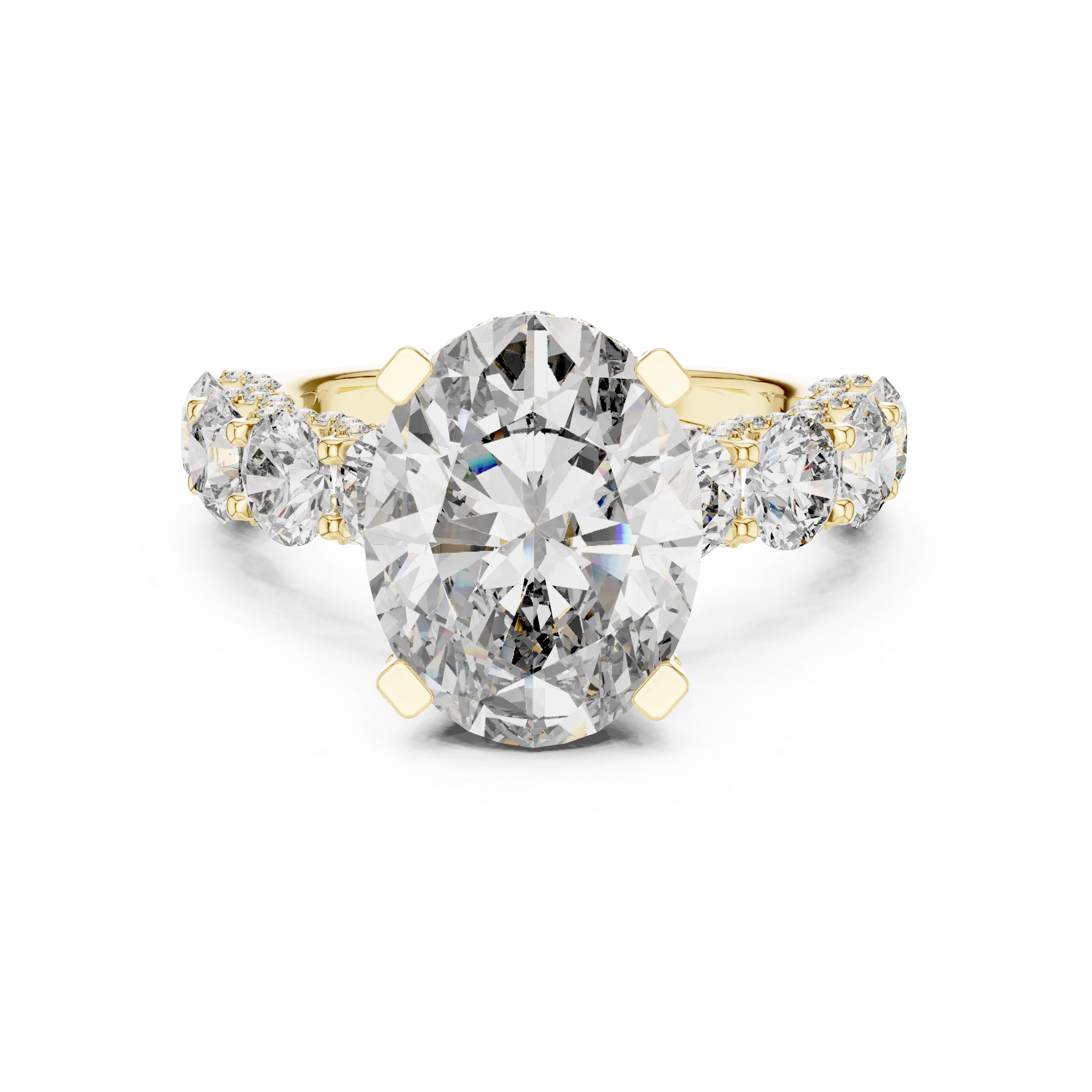 The Vouvray Ring - Oval Cut Statement Ring with Diamond Encrusted Gallery