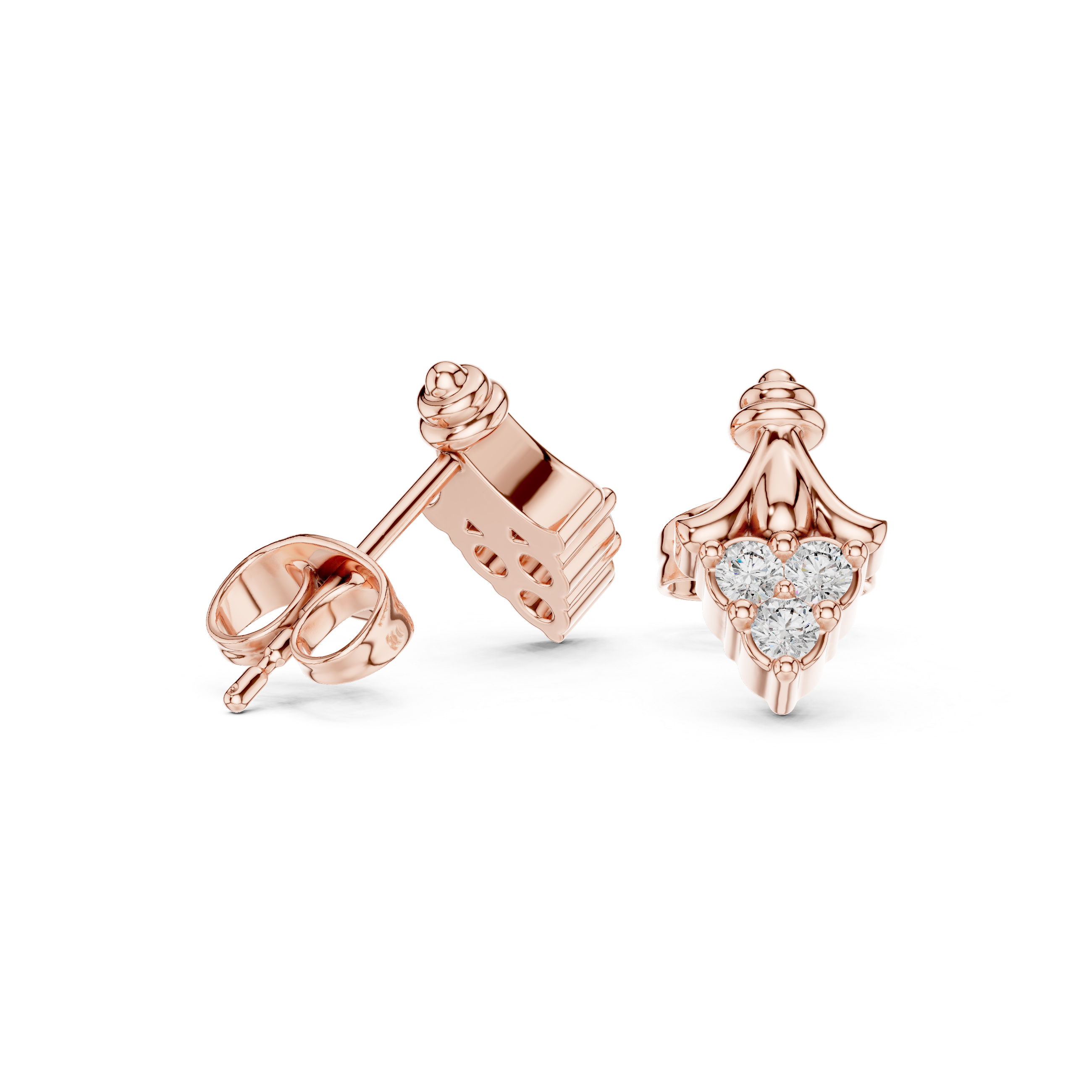 The Bougival Earrings - Vintage Tapered Diamond Studs