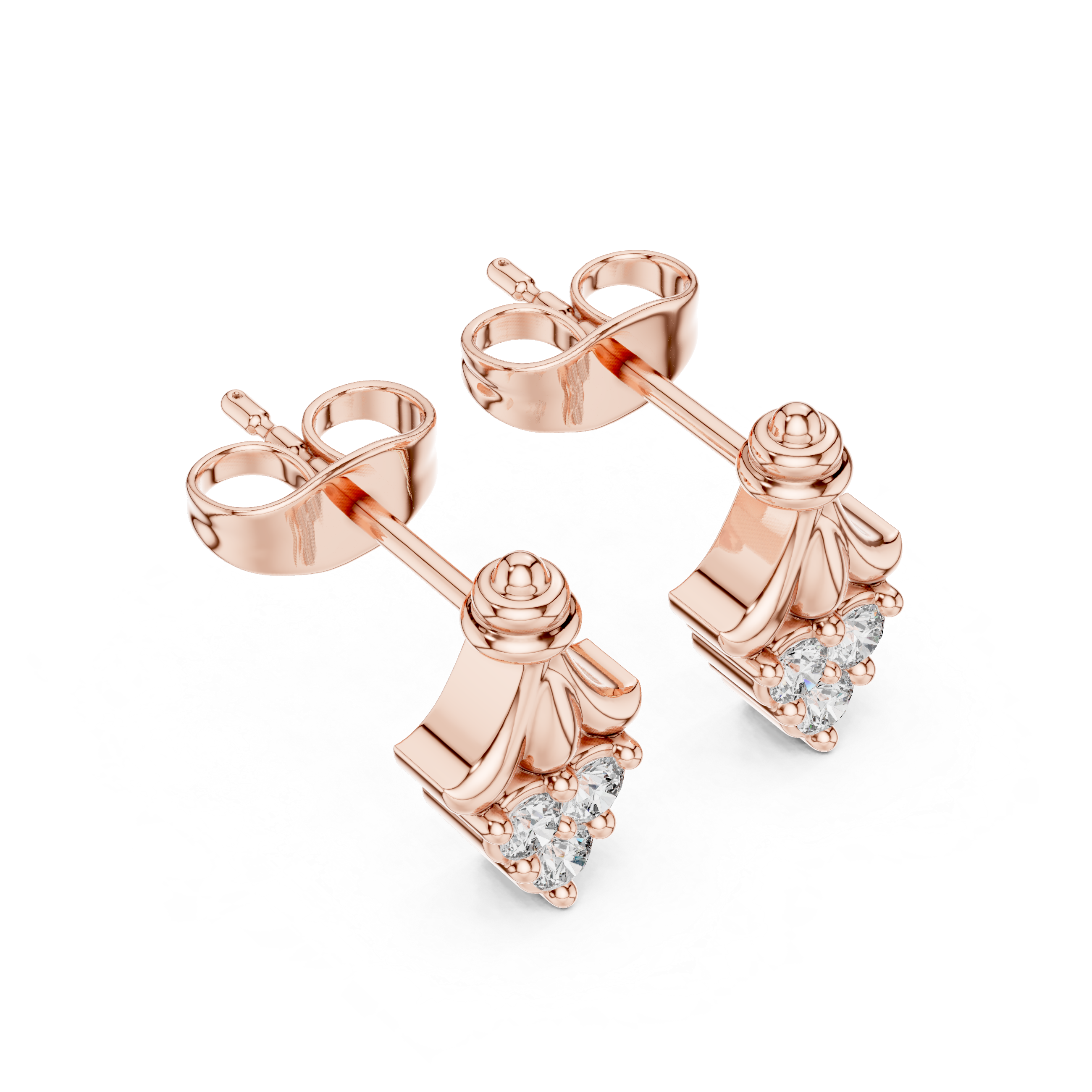 The Bougival Earrings - Vintage Tapered Diamond Studs