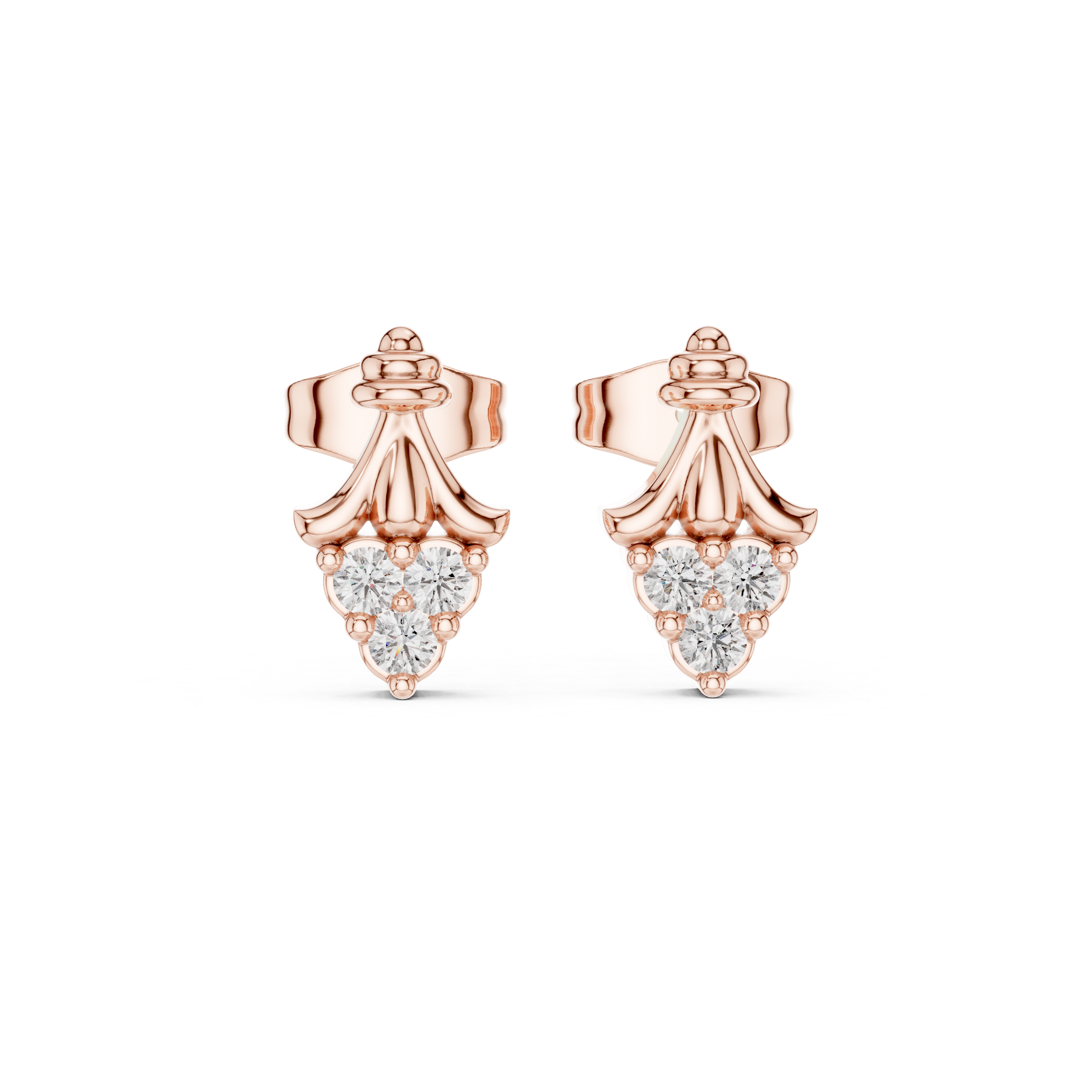 The Bougival Earrings - Vintage Tapered Diamond Studs