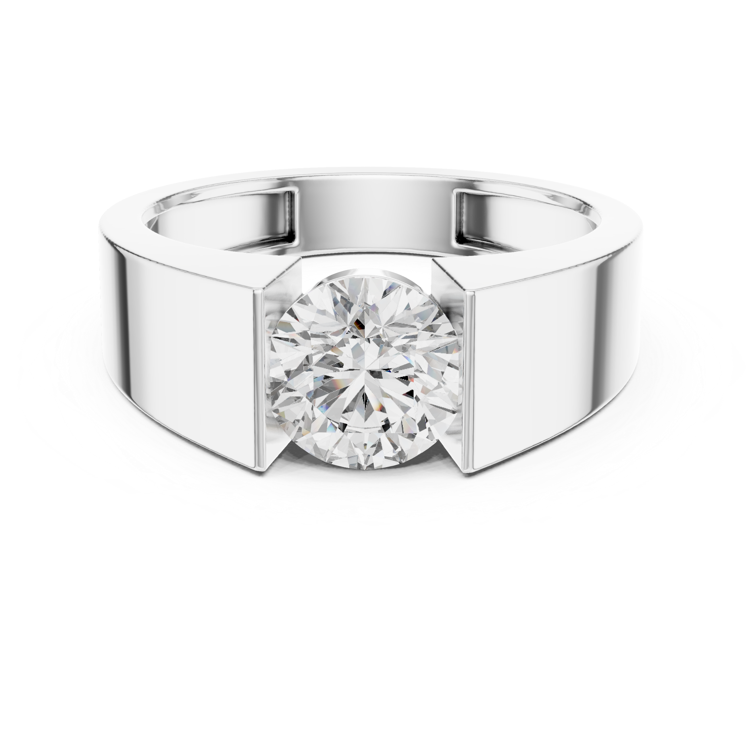 The Monza Ring - Architectural Tension-Style Solitaire Ring