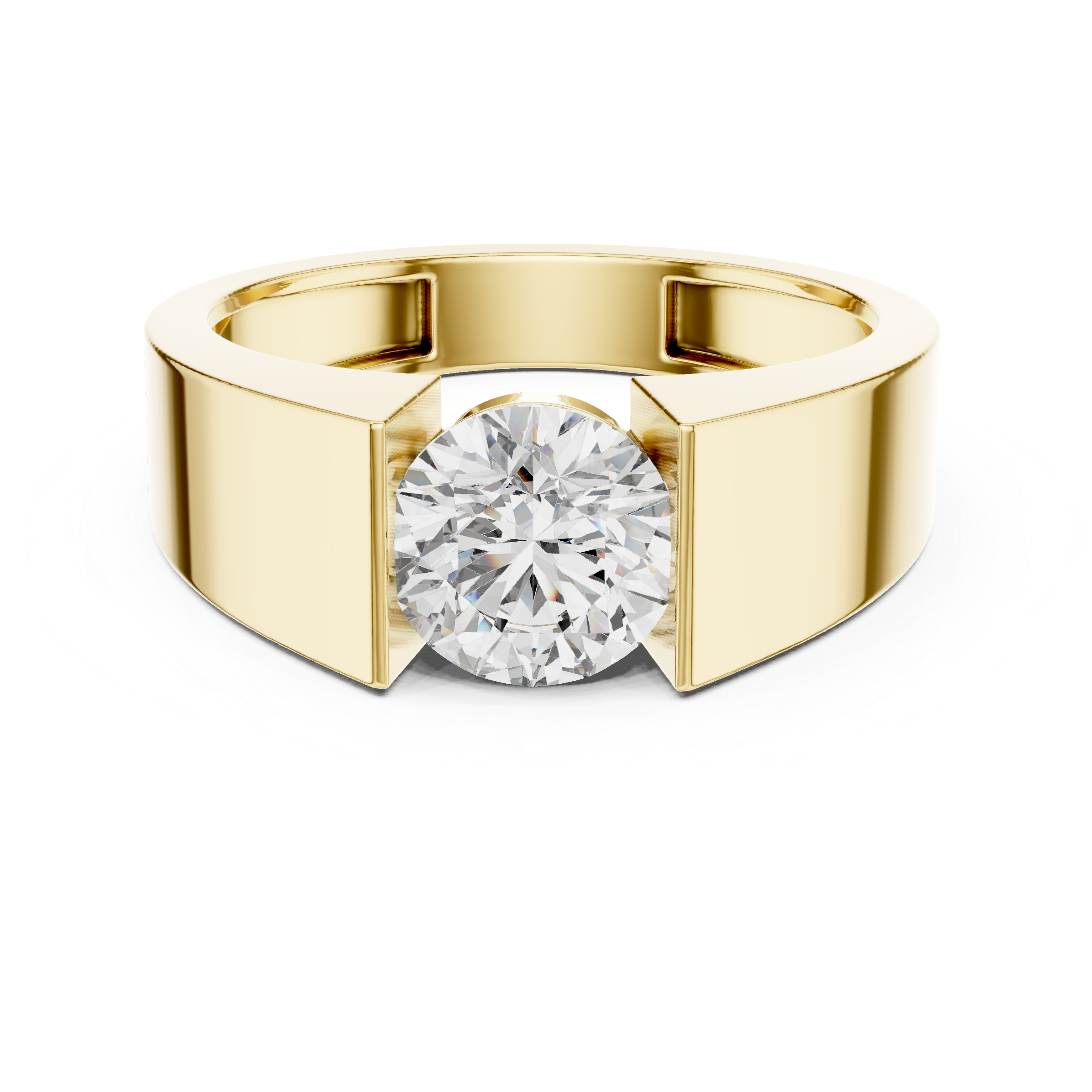 The Monza Ring - Architectural Tension-Style Solitaire Ring