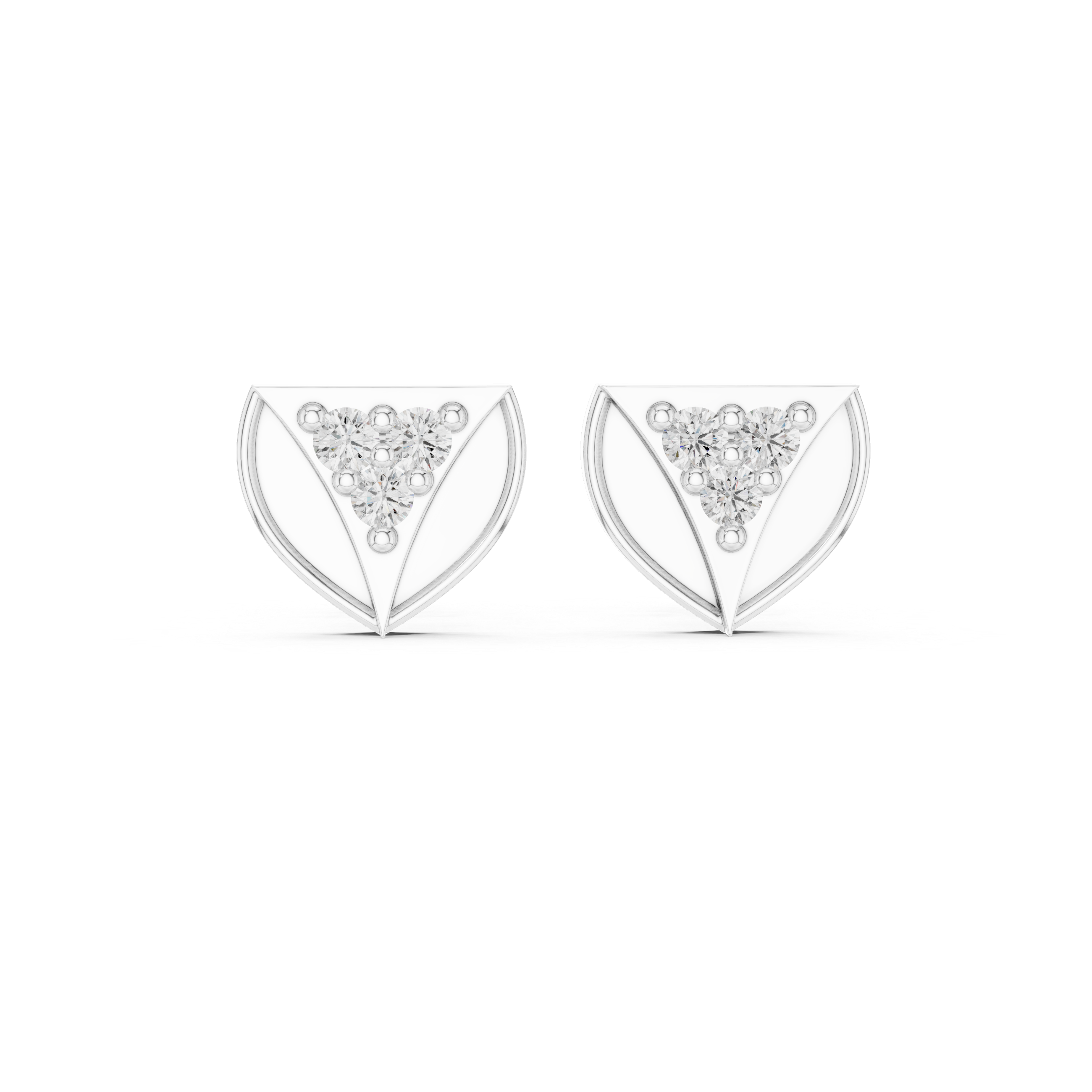 The Laglio Earrings - Shield-Cut Pavé Diamond Studs