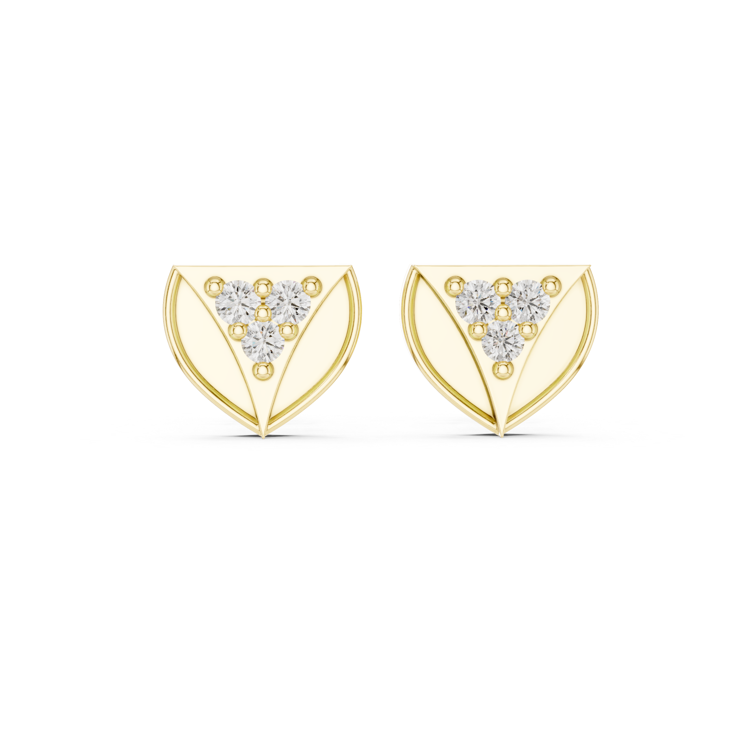 The Laglio Earrings - Shield-Cut Pavé Diamond Studs