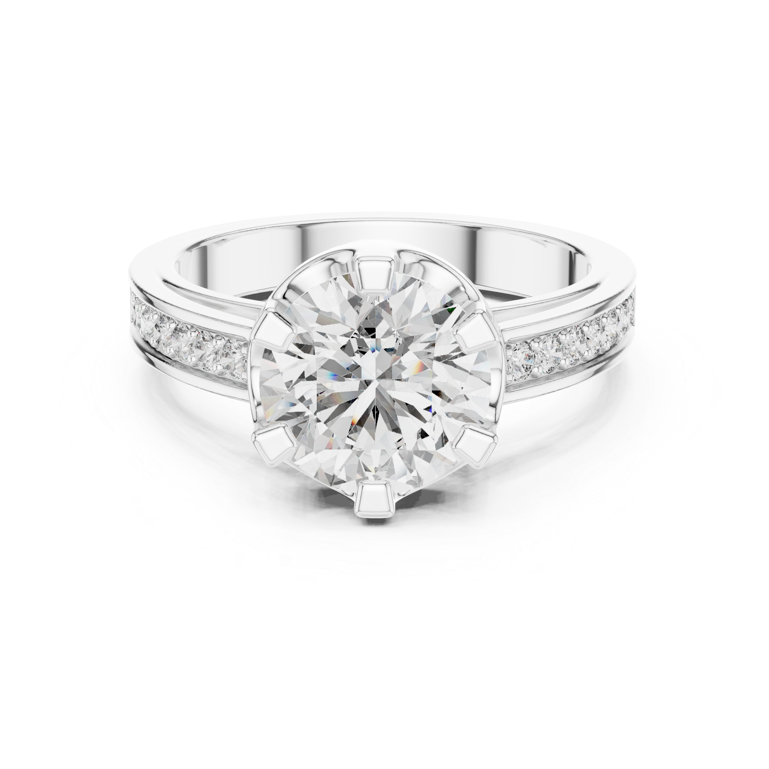 The Grottaferrata Ring - Round Brilliant Solitaire with Crown Setting