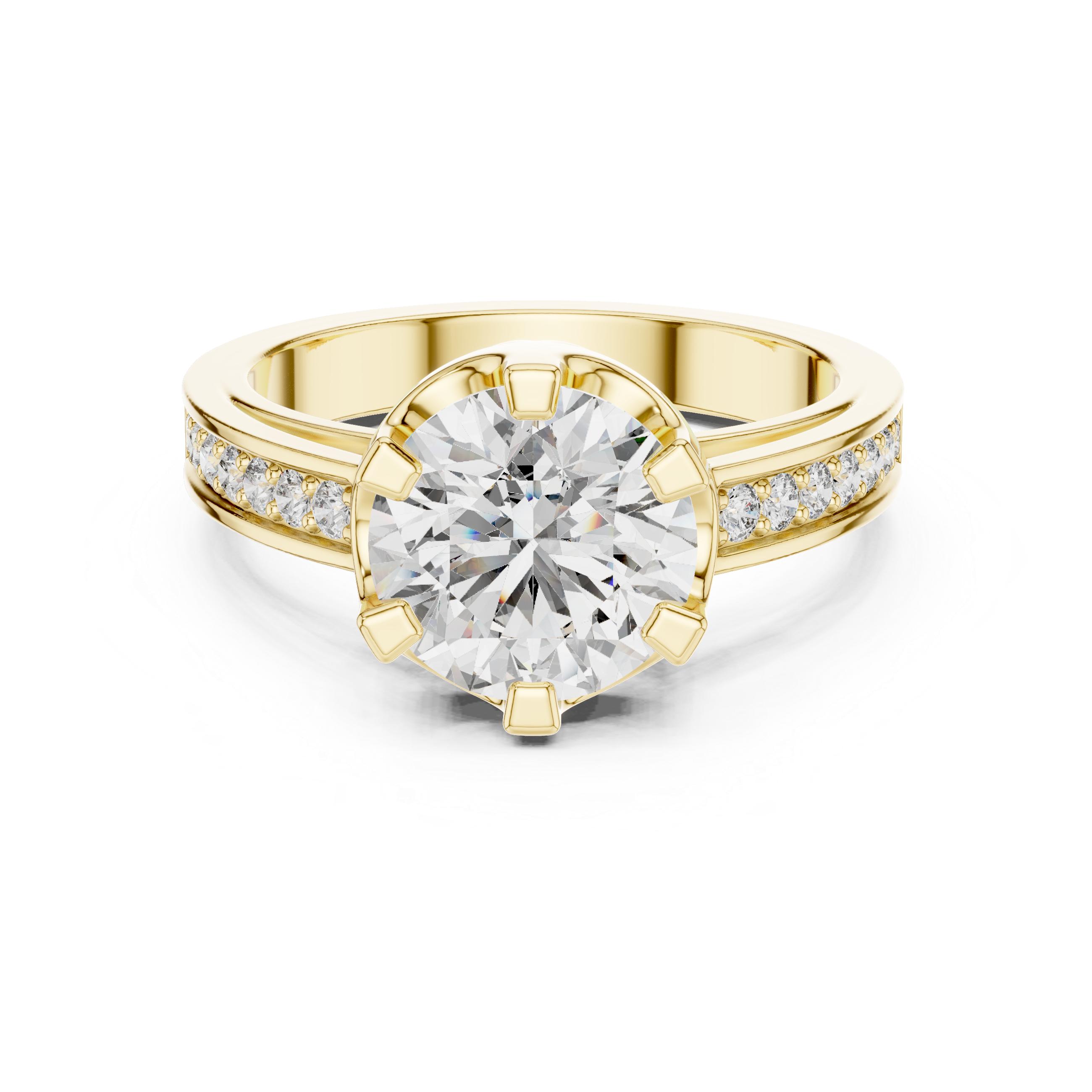 The Grottaferrata Ring - Round Brilliant Solitaire with Crown Setting