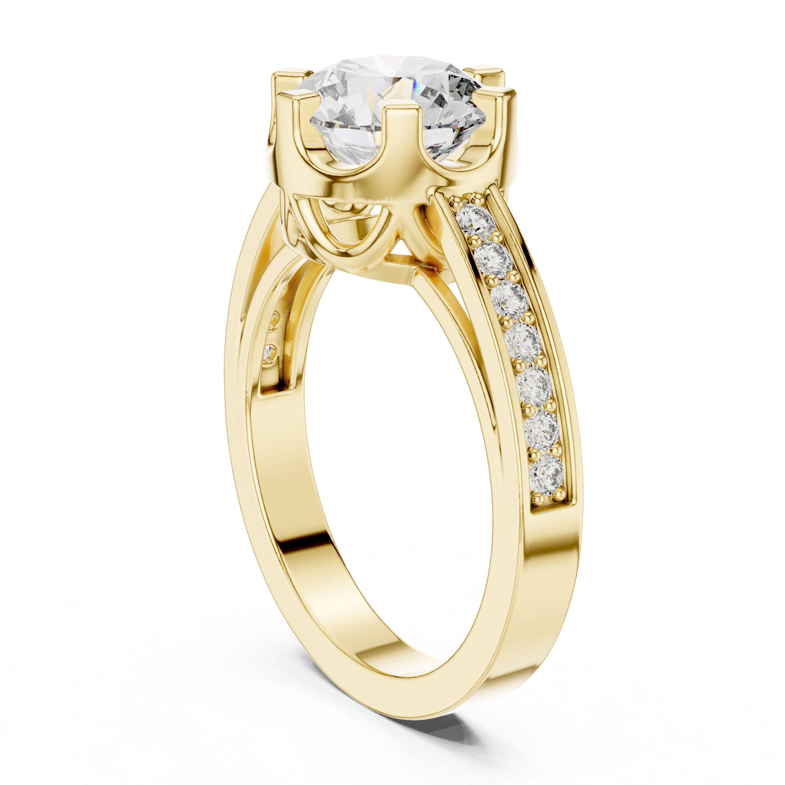 The Grottaferrata Ring - Round Brilliant Solitaire with Crown Setting