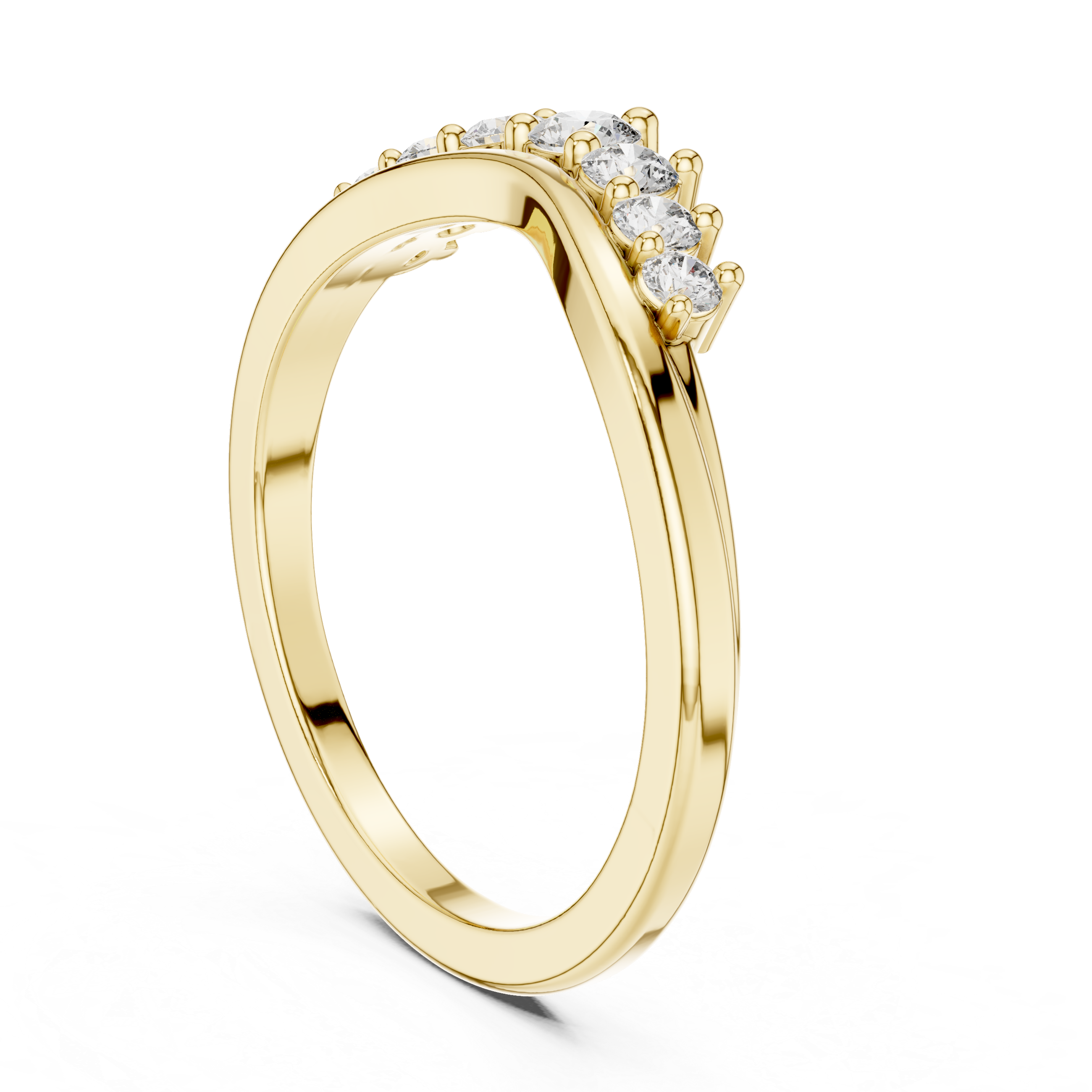 The Marino Ring - Seven Stone Graduated Diamond Curved Band