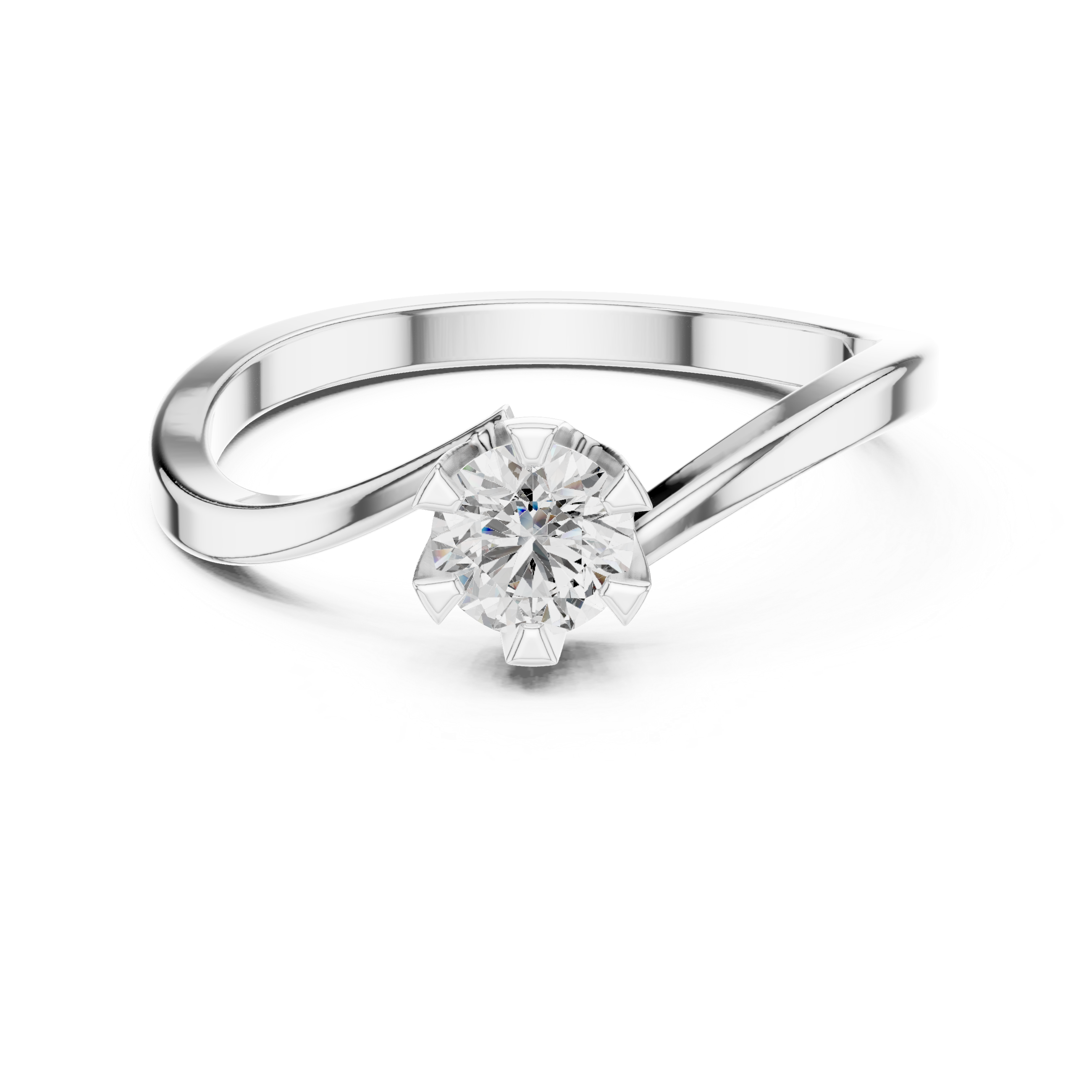 The Albano Laziale Ring - Twisted Shank Solitaire with Crown Setting