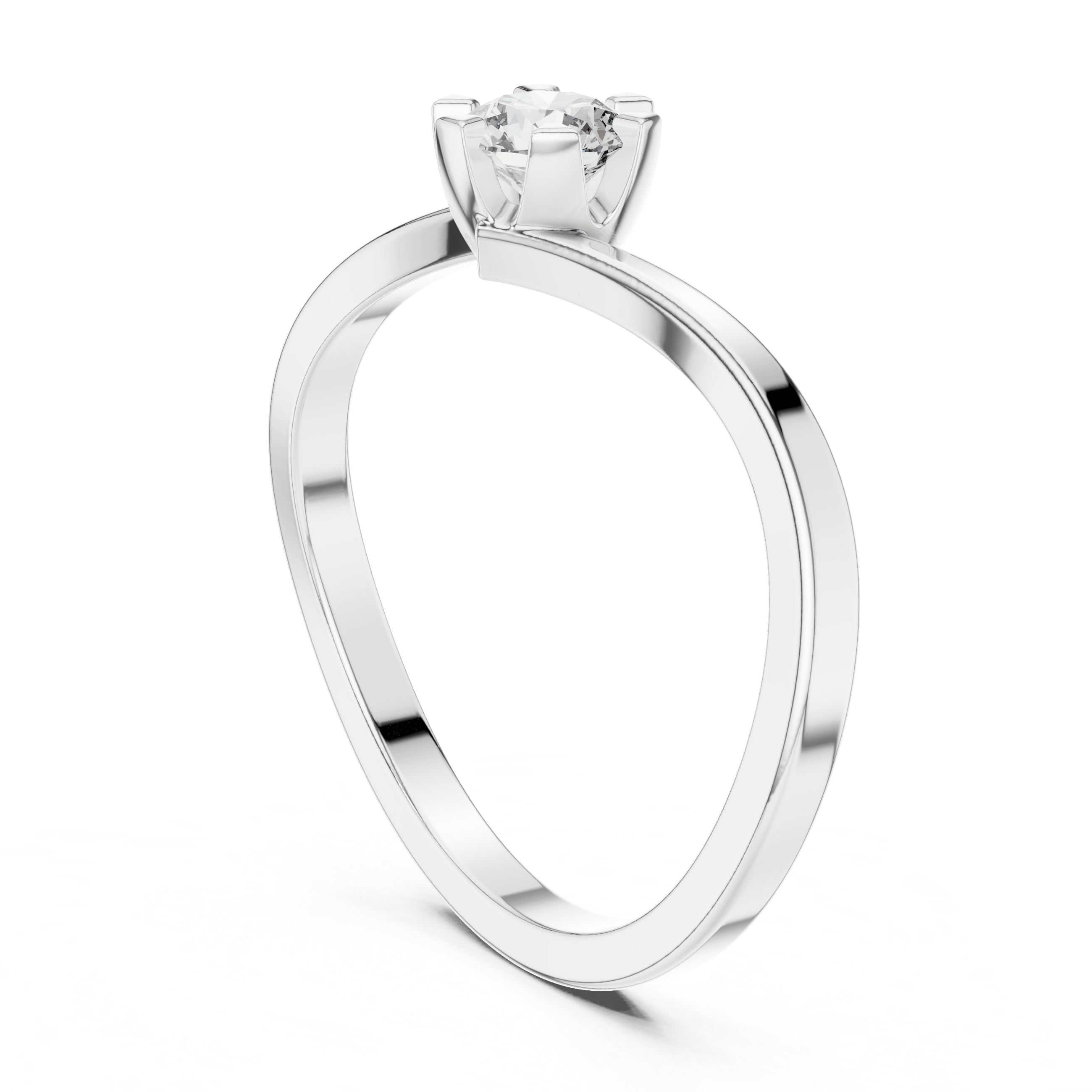 The Albano Laziale Ring - Twisted Shank Solitaire with Crown Setting