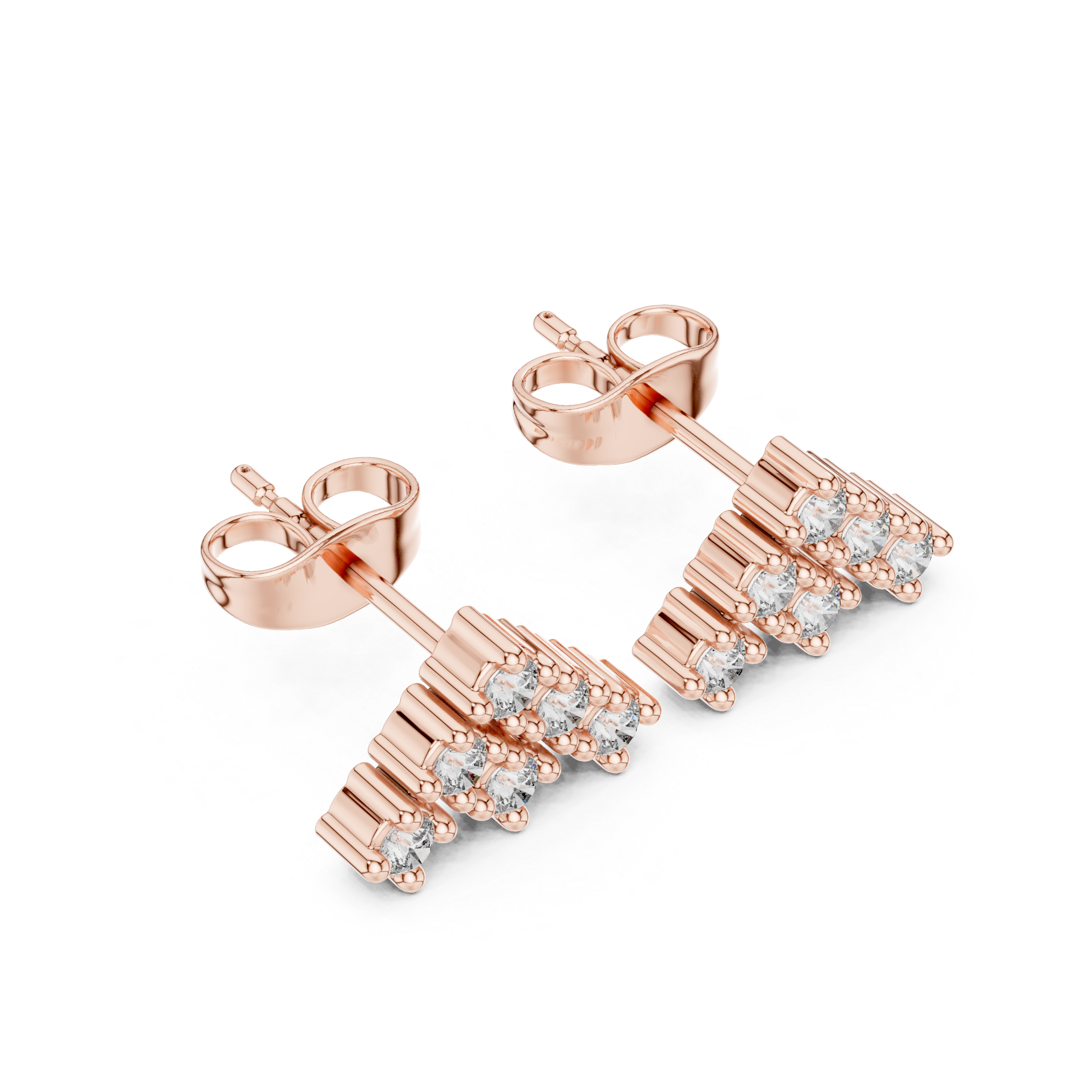 The Sunningdale Earrings - Chevron Cluster Diamond Studs