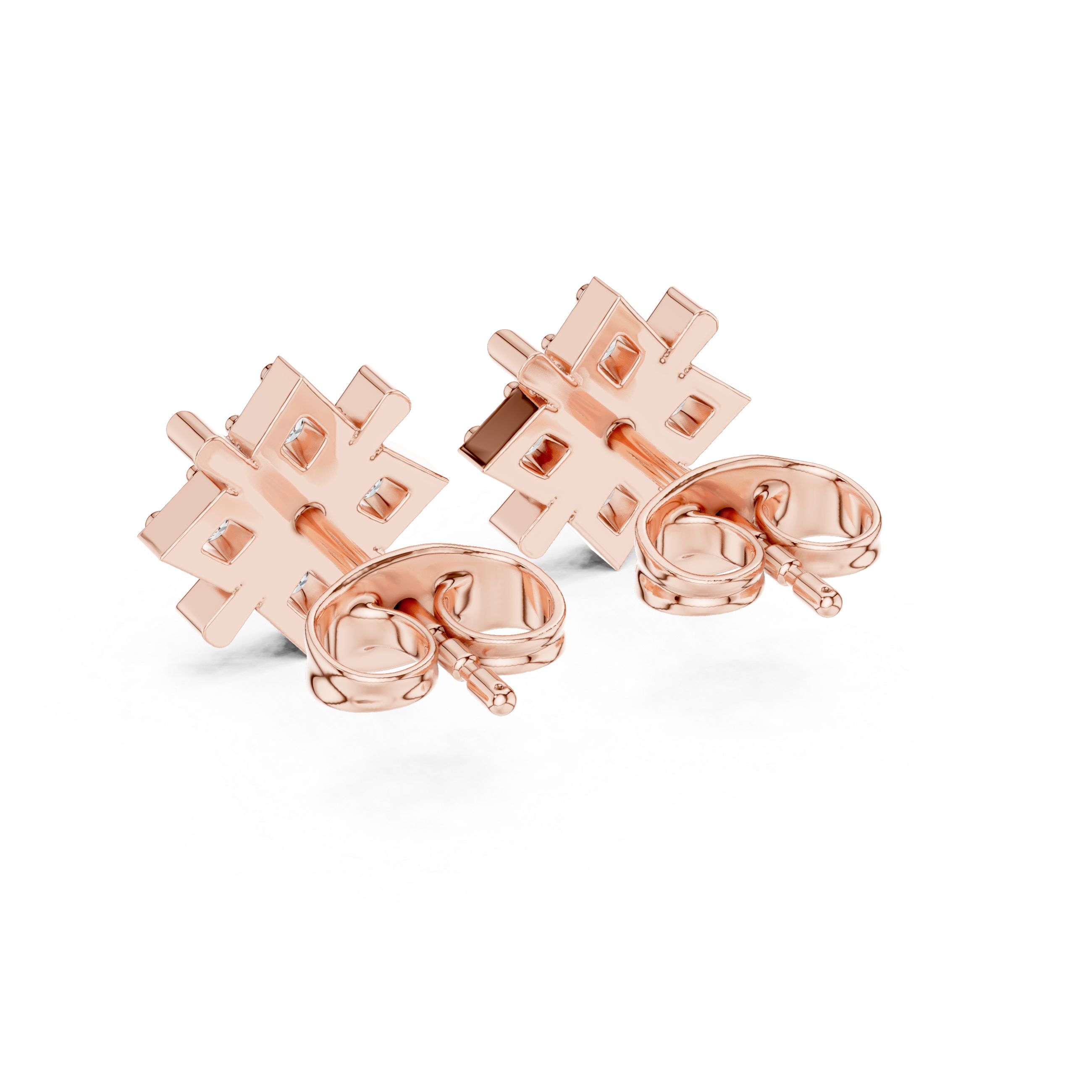 The Wentworth Earring - Geometric Quad-Prong Diamond Studs