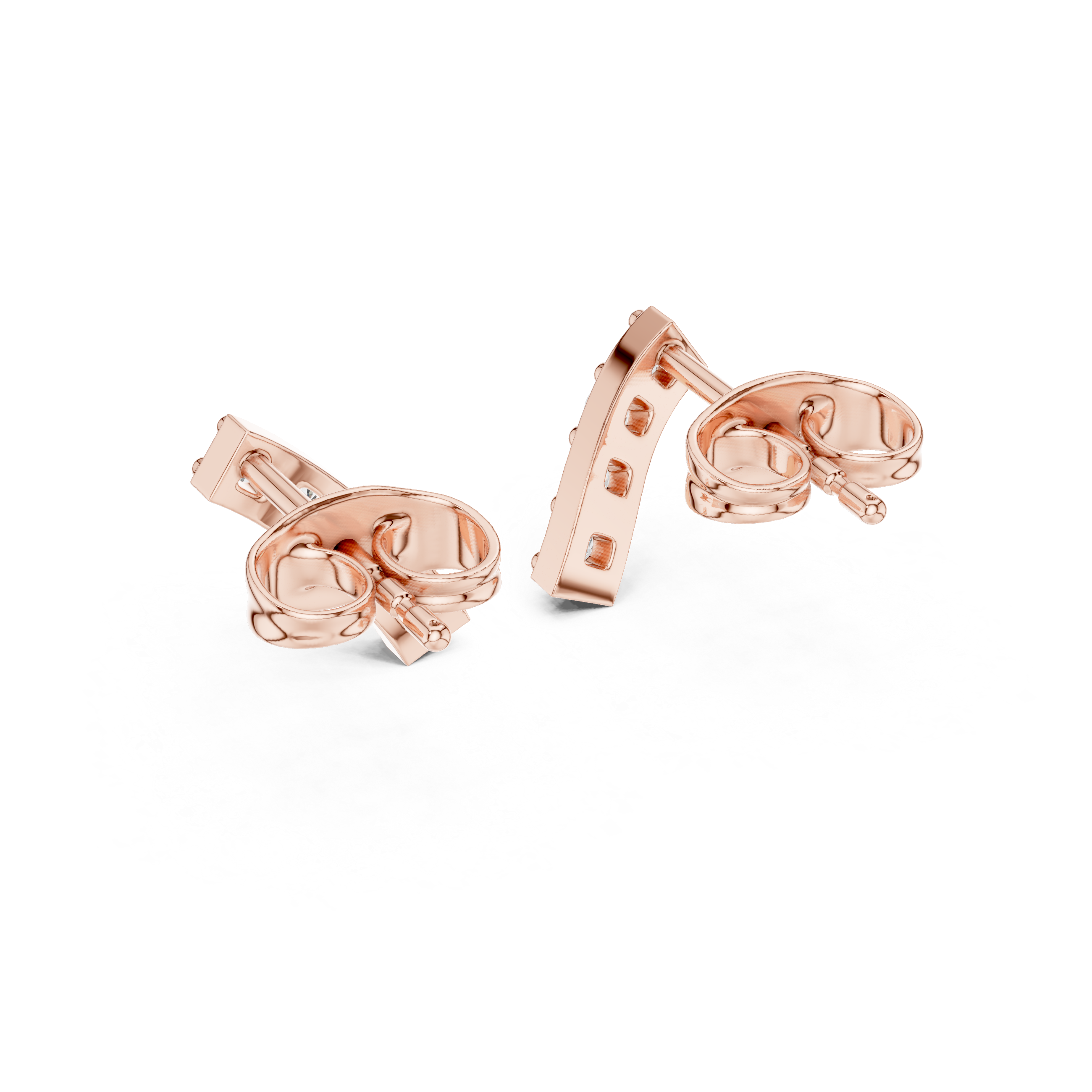 The Oxshott Earring - Curved Diamond Arc Studs