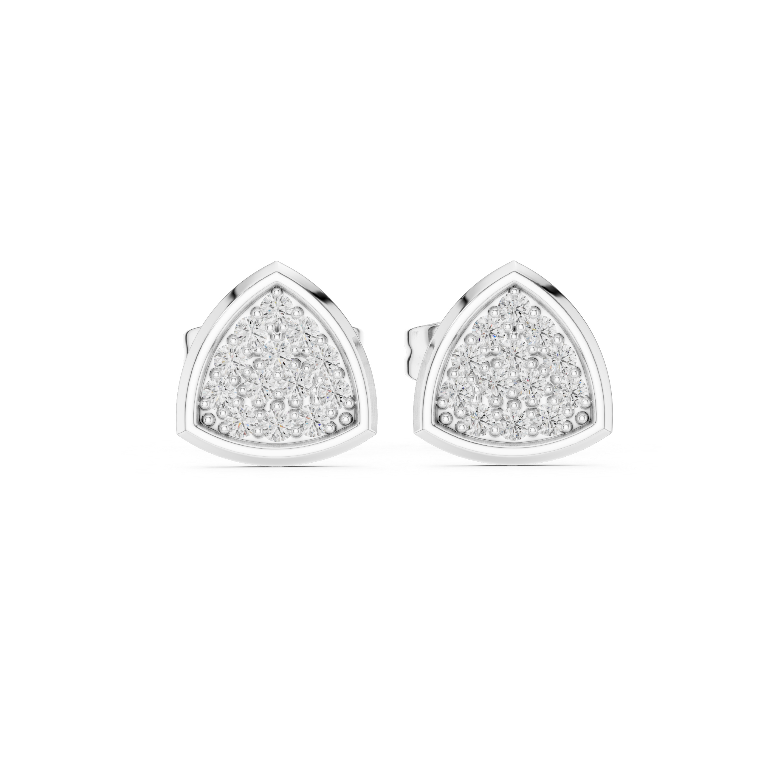 The Radlett Earring - Pave-Set Trillion Silhouette Studs