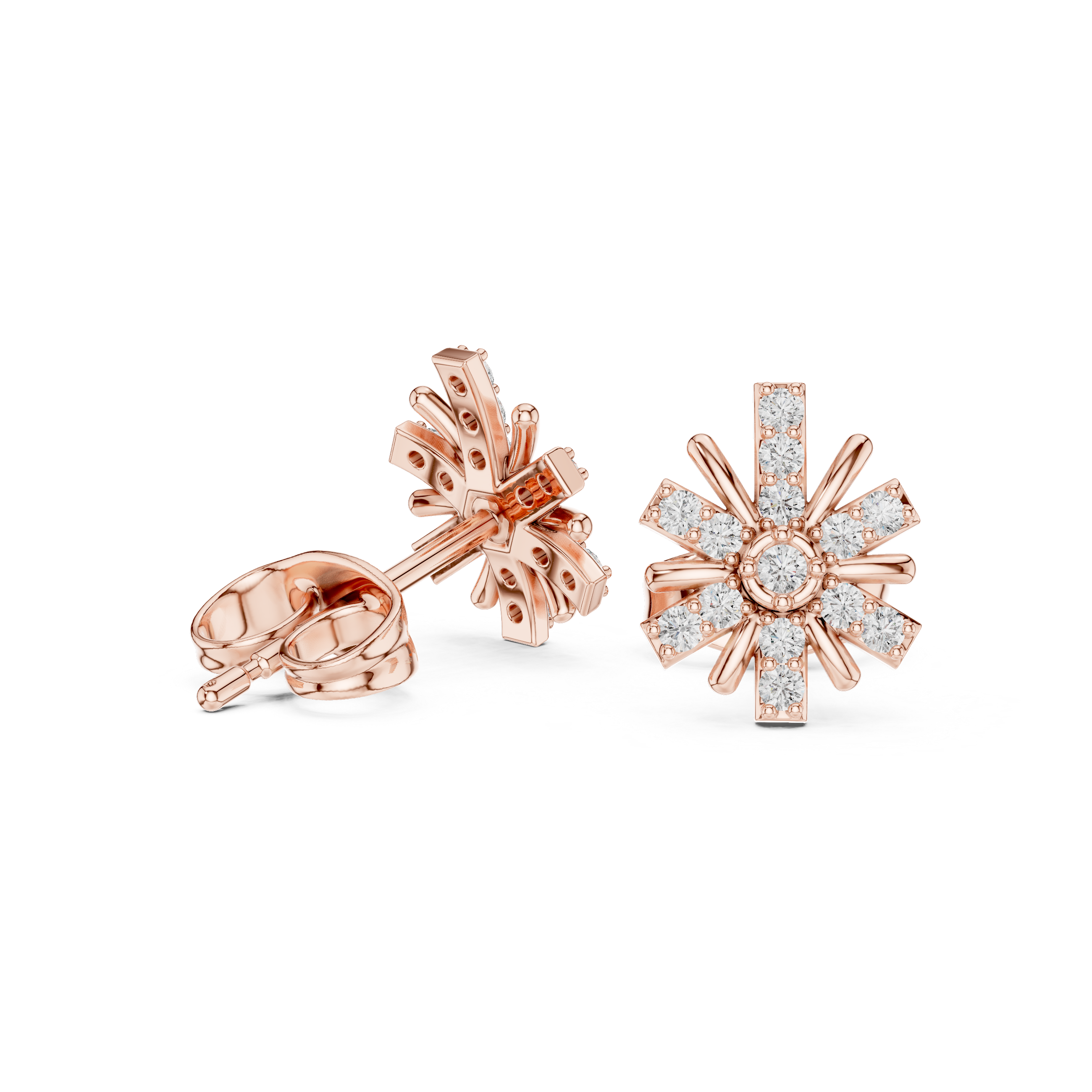 The Totteridge Earring - Radiantly Starburst Pave Studs