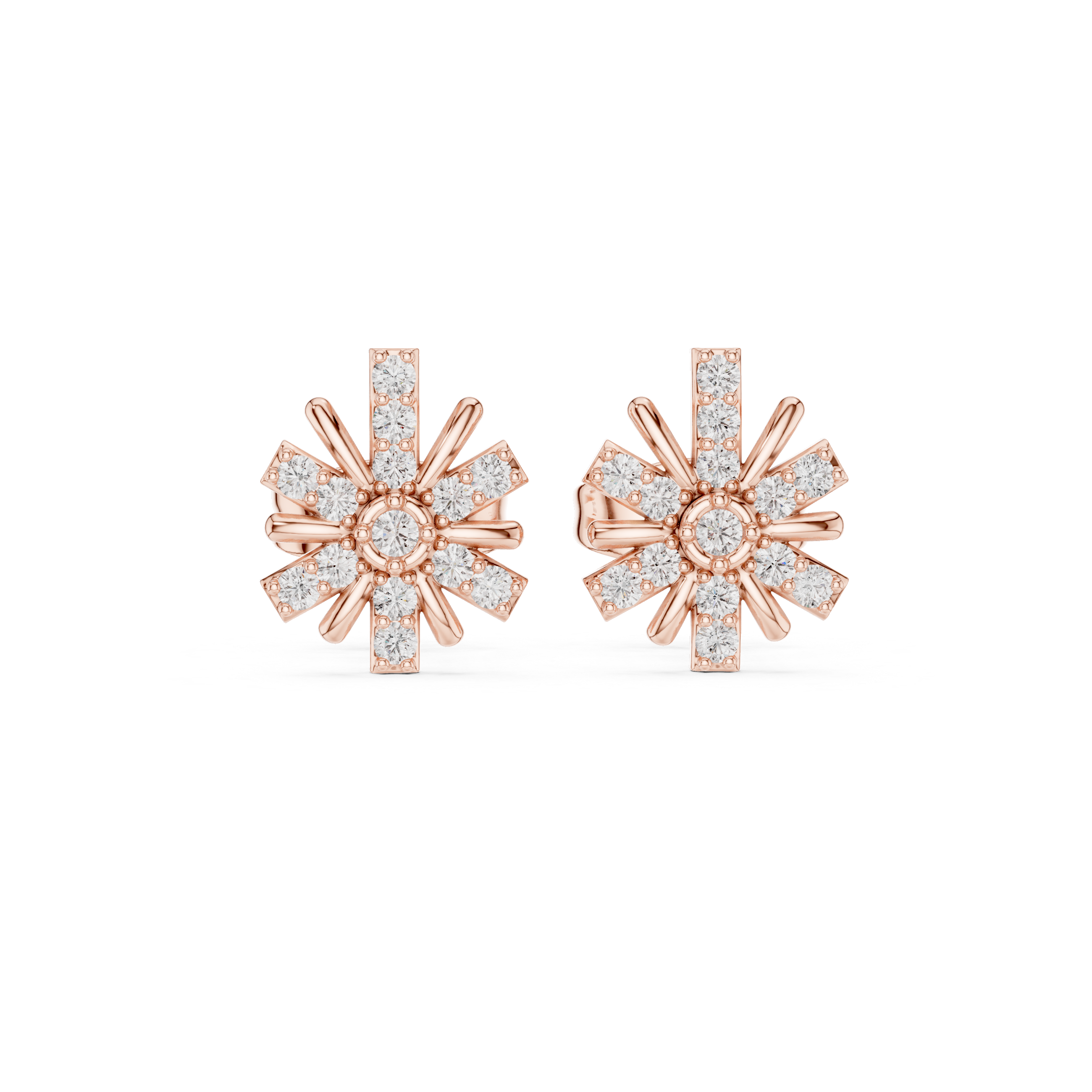 The Totteridge Earring - Radiantly Starburst Pave Studs