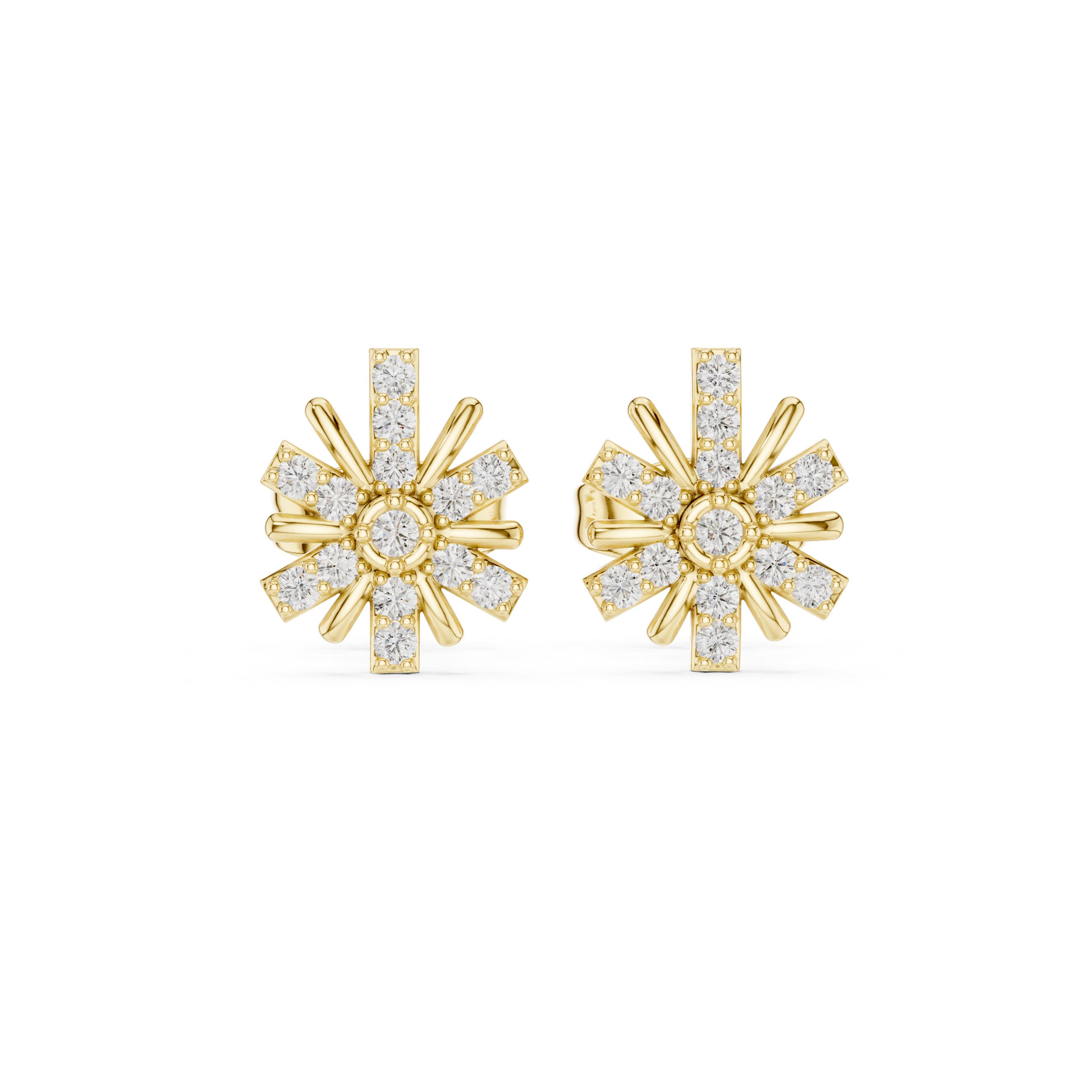 The Totteridge Earring - Radiantly Starburst Pave Studs