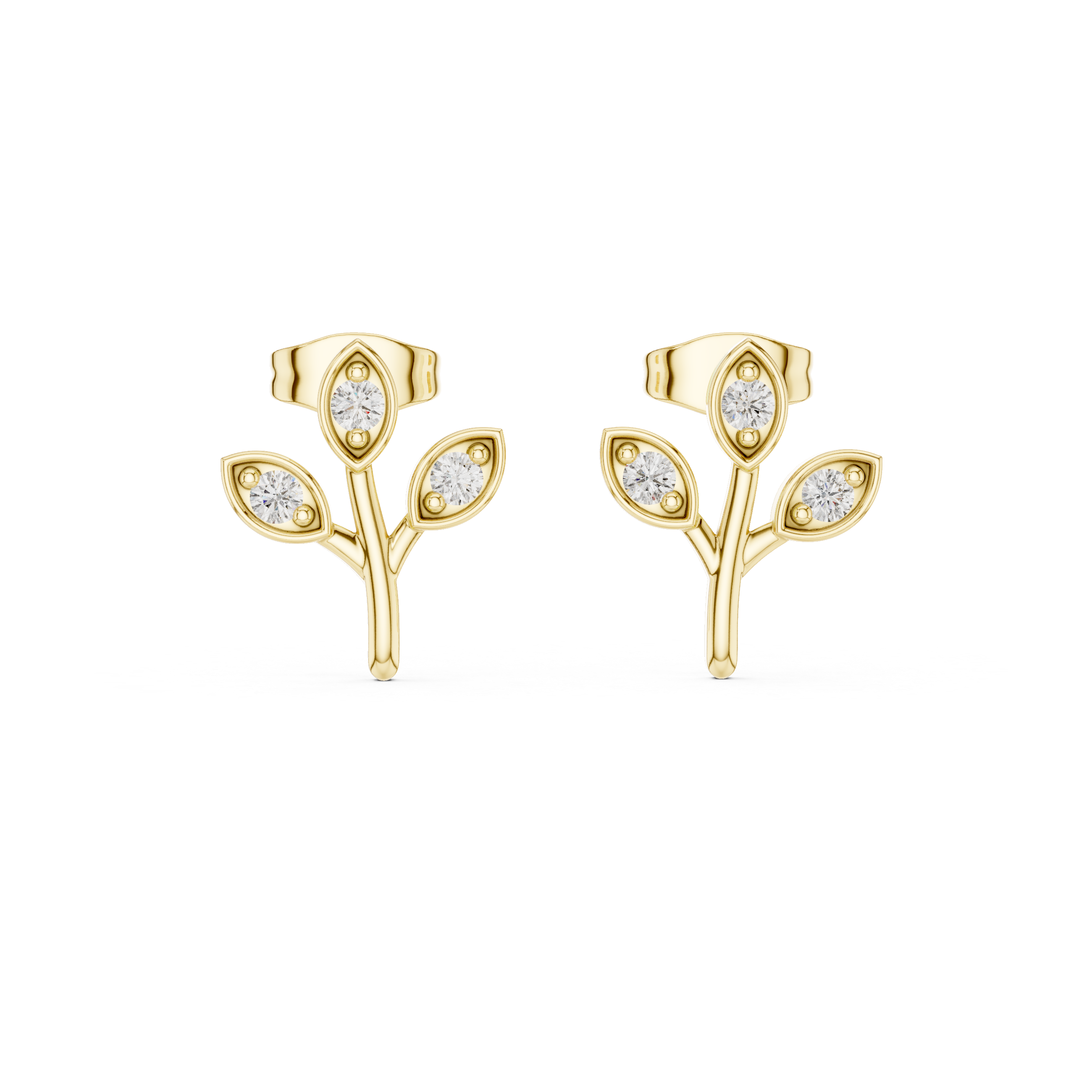 The Chigwell Earring - Organic Botanical Diamond Studs