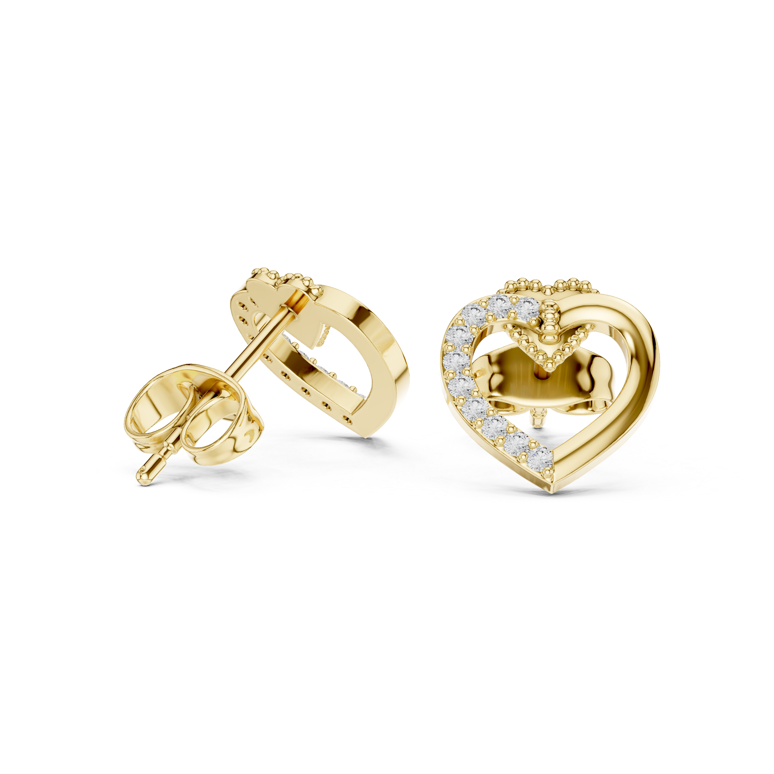 The Torno Earring - Interlocking Diamond Heart Studs