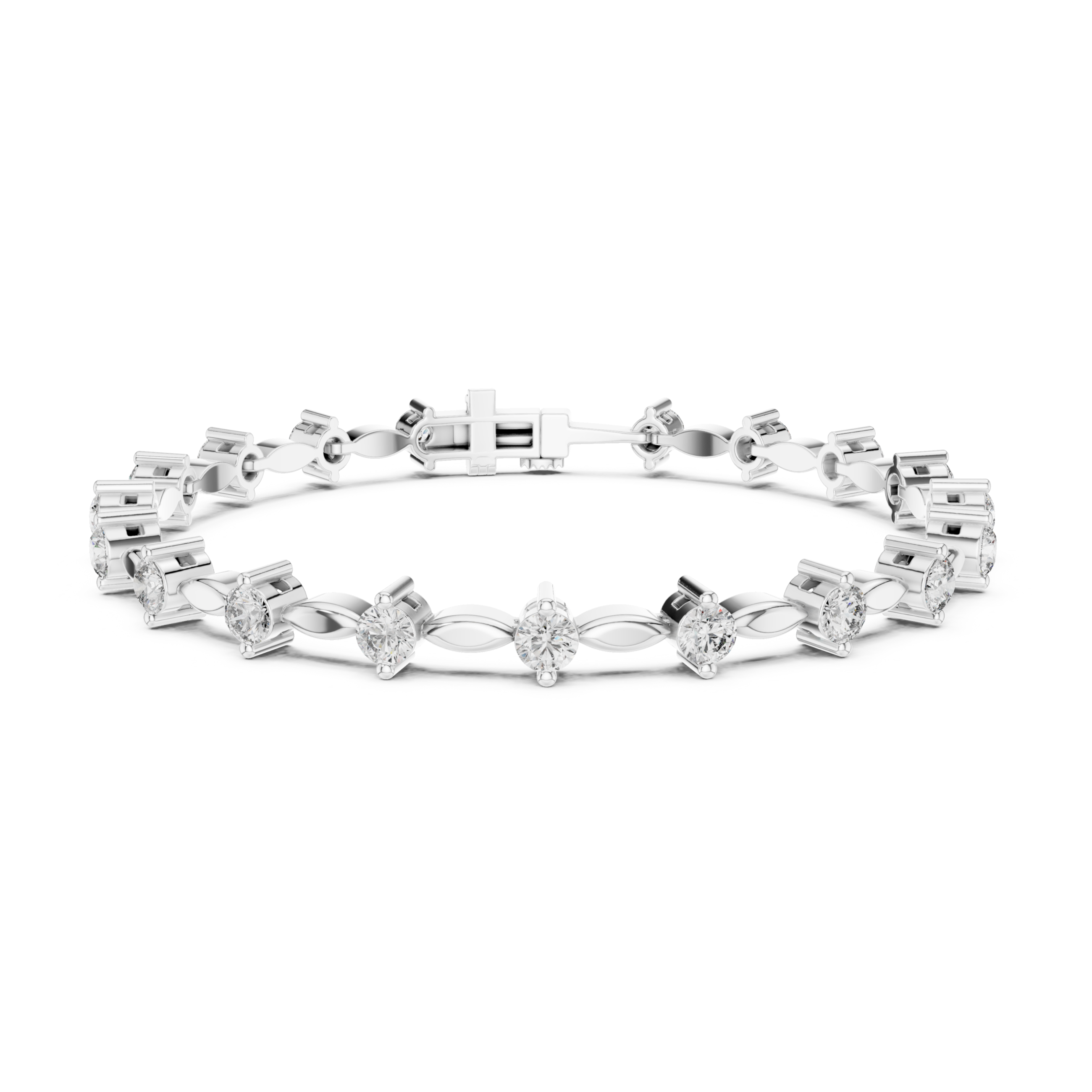 The Charlotte Bracelet - Round Diamond Collet Station Bracelet