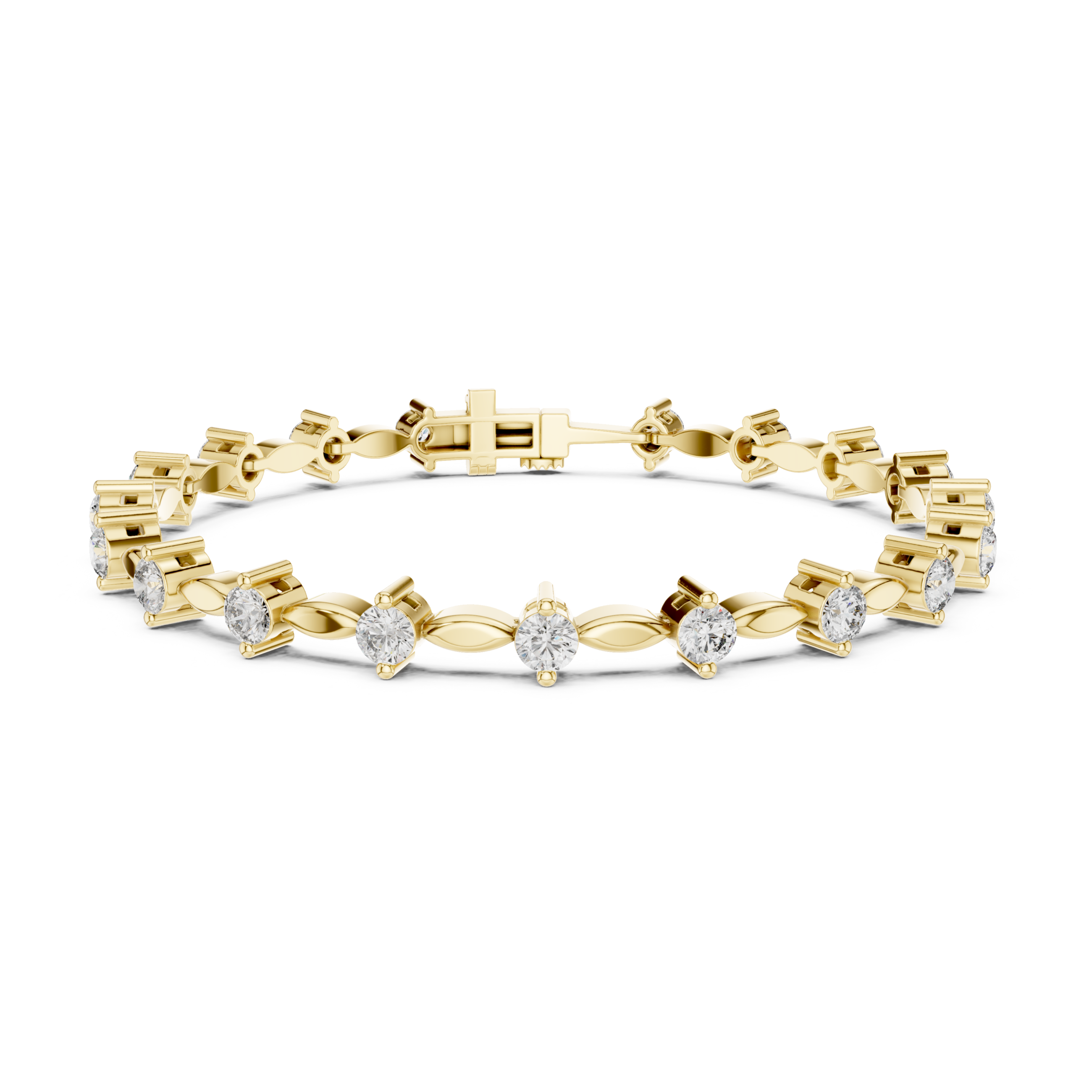 The Charlotte Bracelet - Round Diamond Collet Station Bracelet