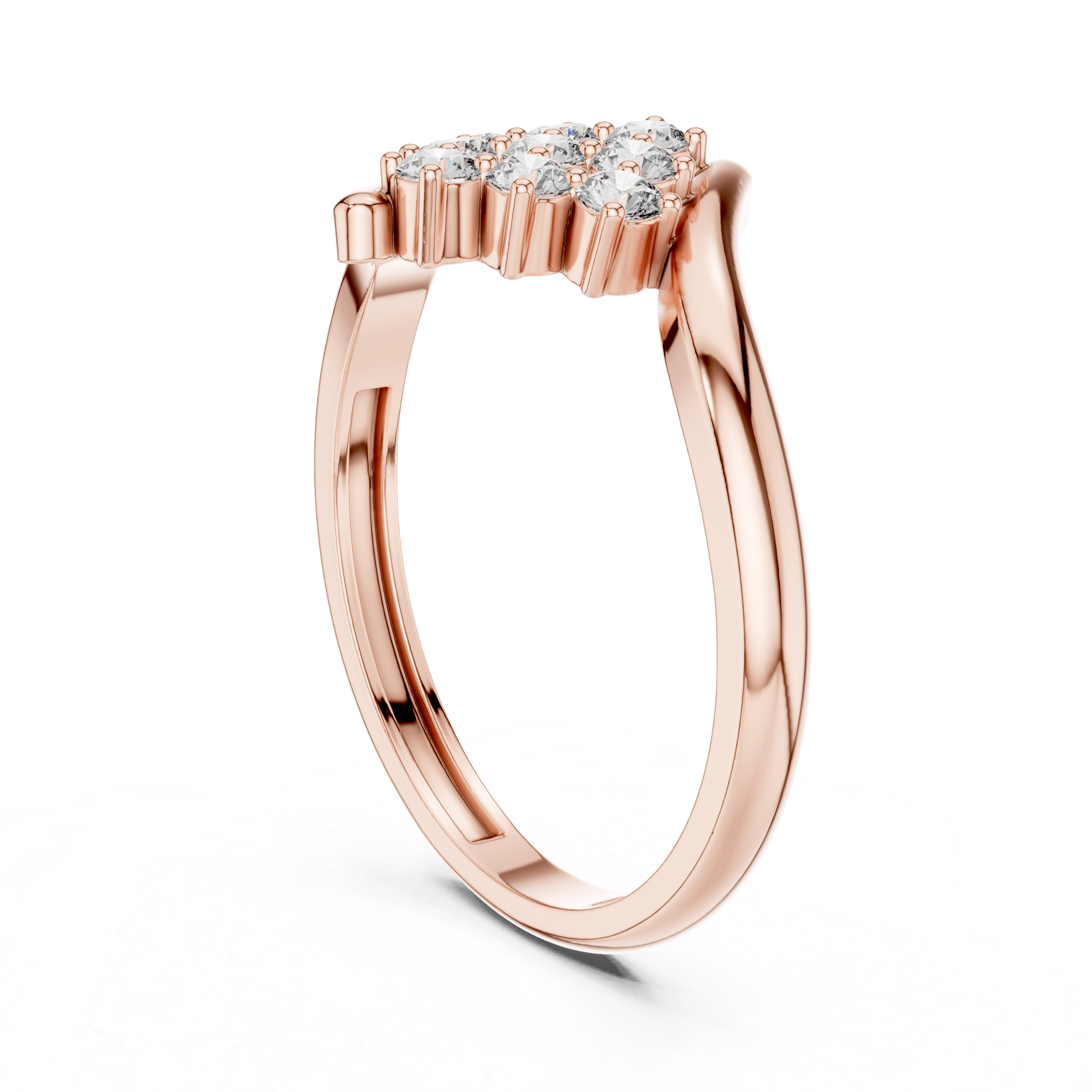 The Kokkola Ring - Round Cut Geometric Cluster Bypass Ring