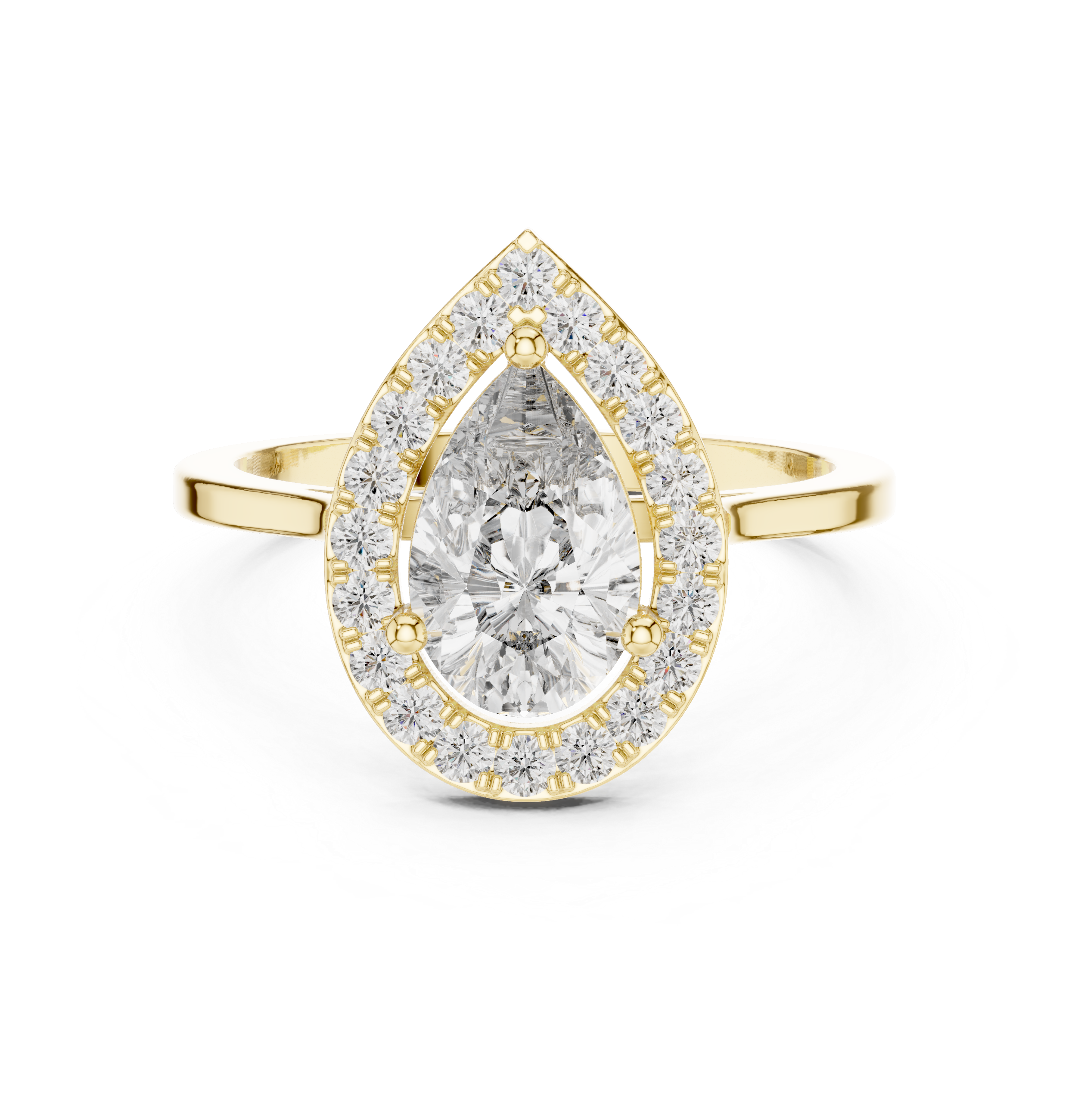 The Lemvig Ring - Pear Cut Halo Diamond Engagement Ring