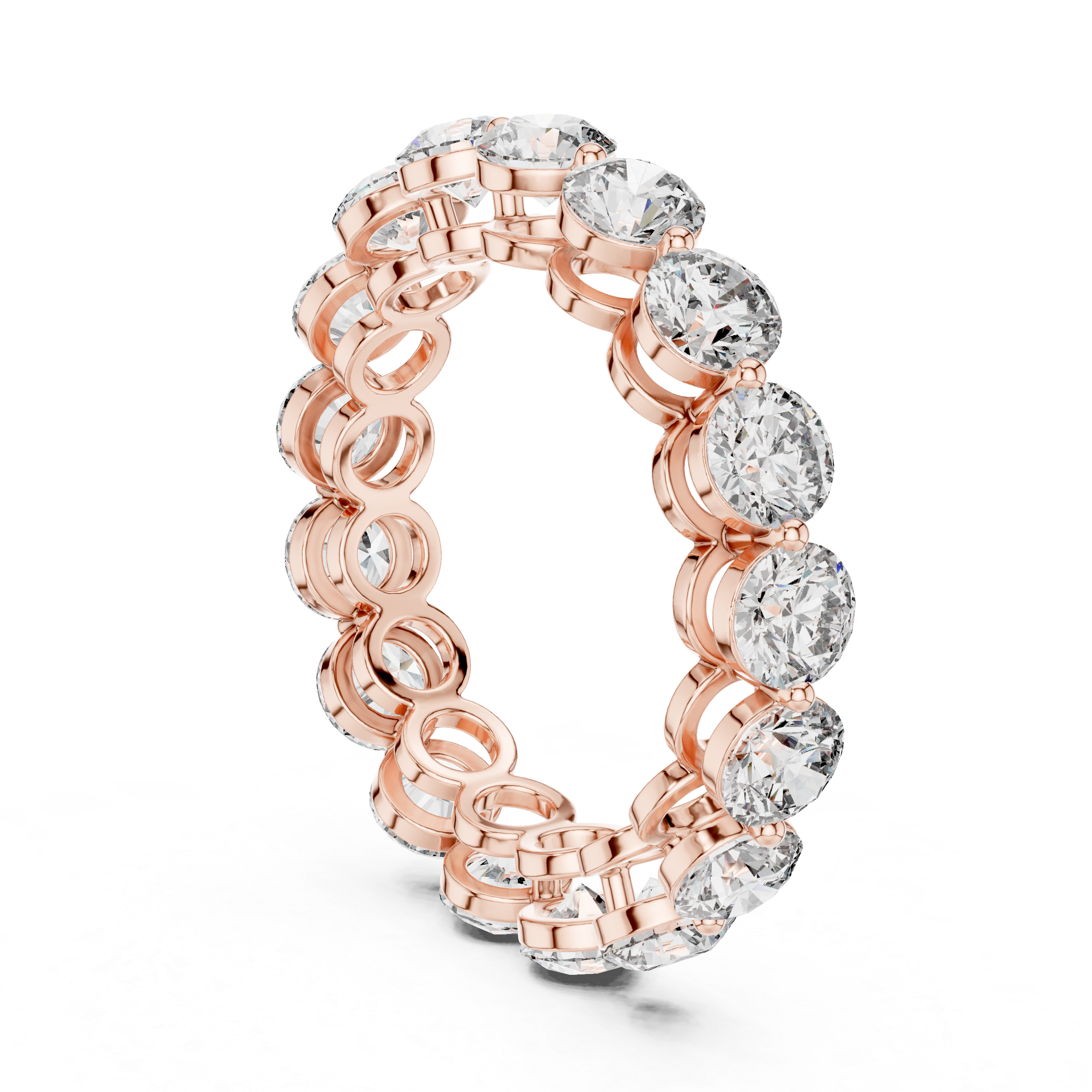The Šiauliai Ring - Round Cut Collet Set Eternity Band