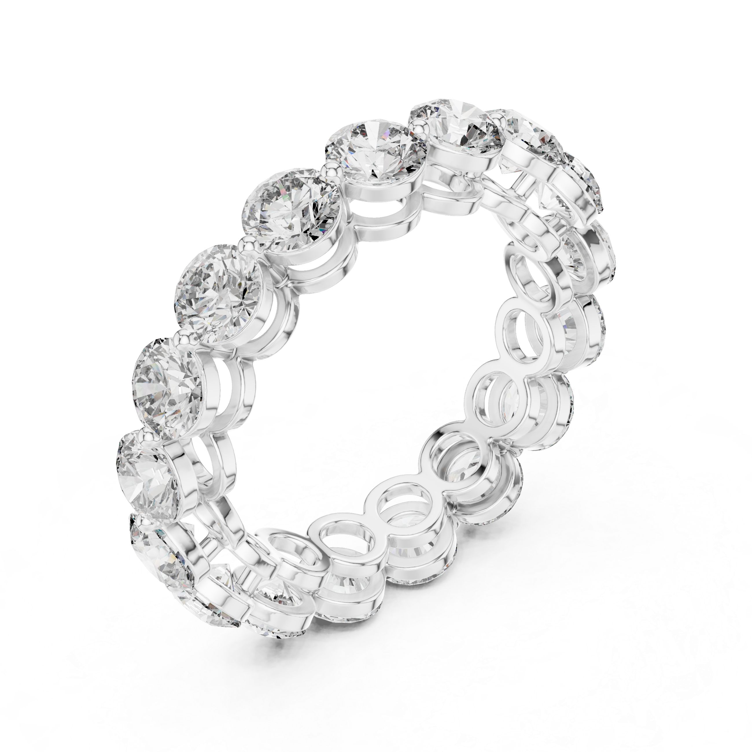 The Šiauliai Ring - Round Cut Collet Set Eternity Band
