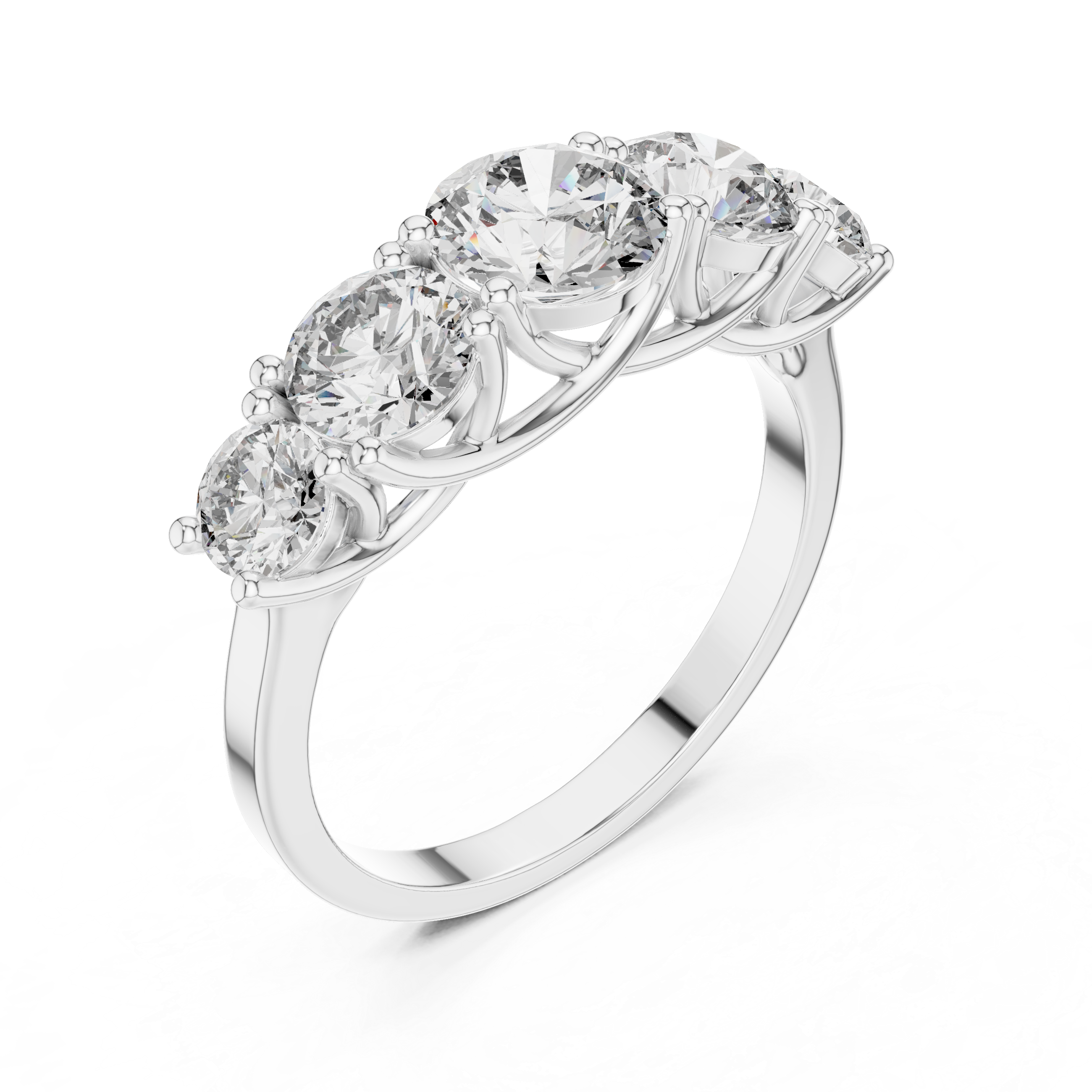 The Rakvere Ring - Round Cut Graduated Five-Stone Ring