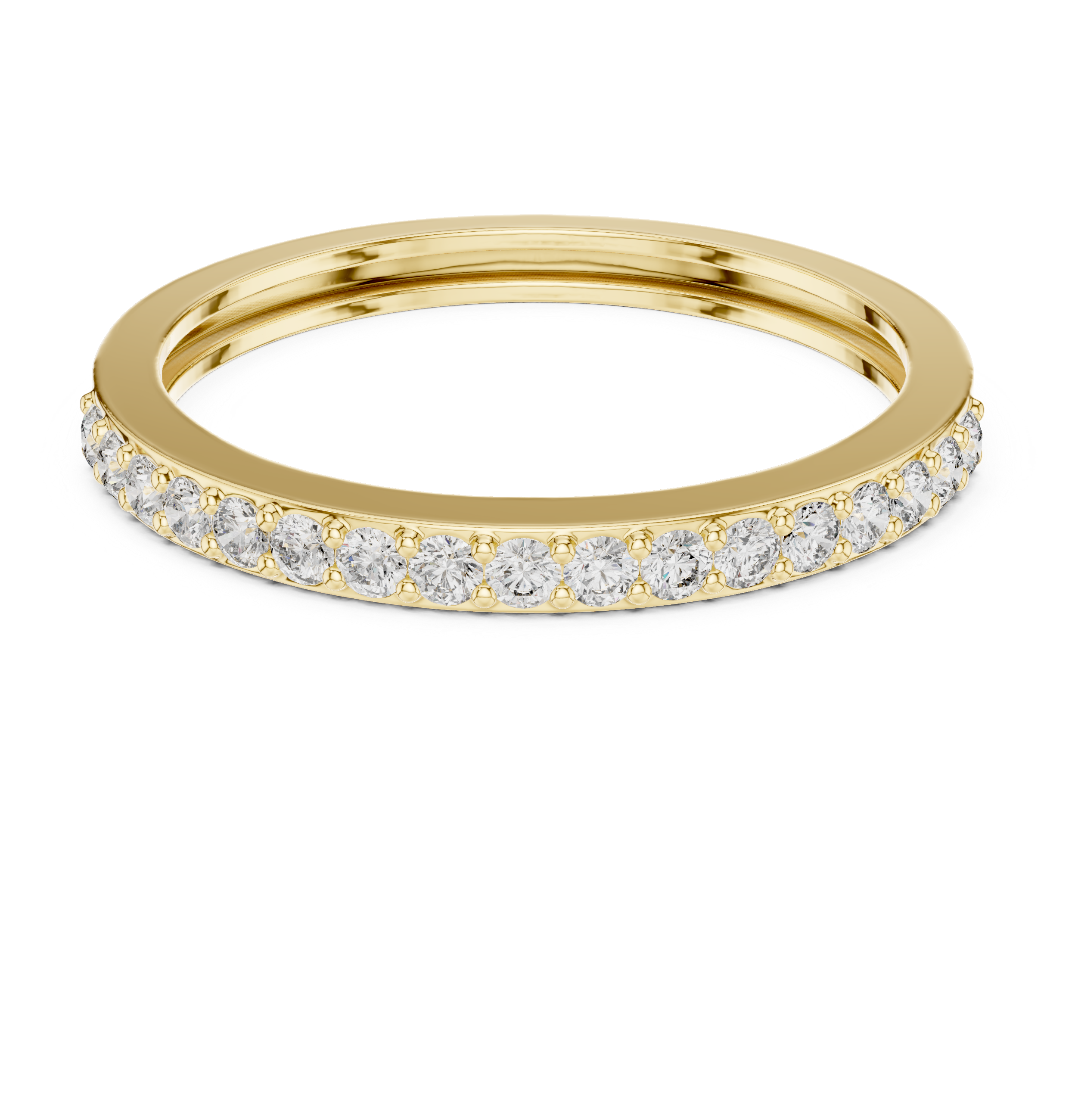 The Tallinn Ring - Round Cut Shared Prong Stackable Band