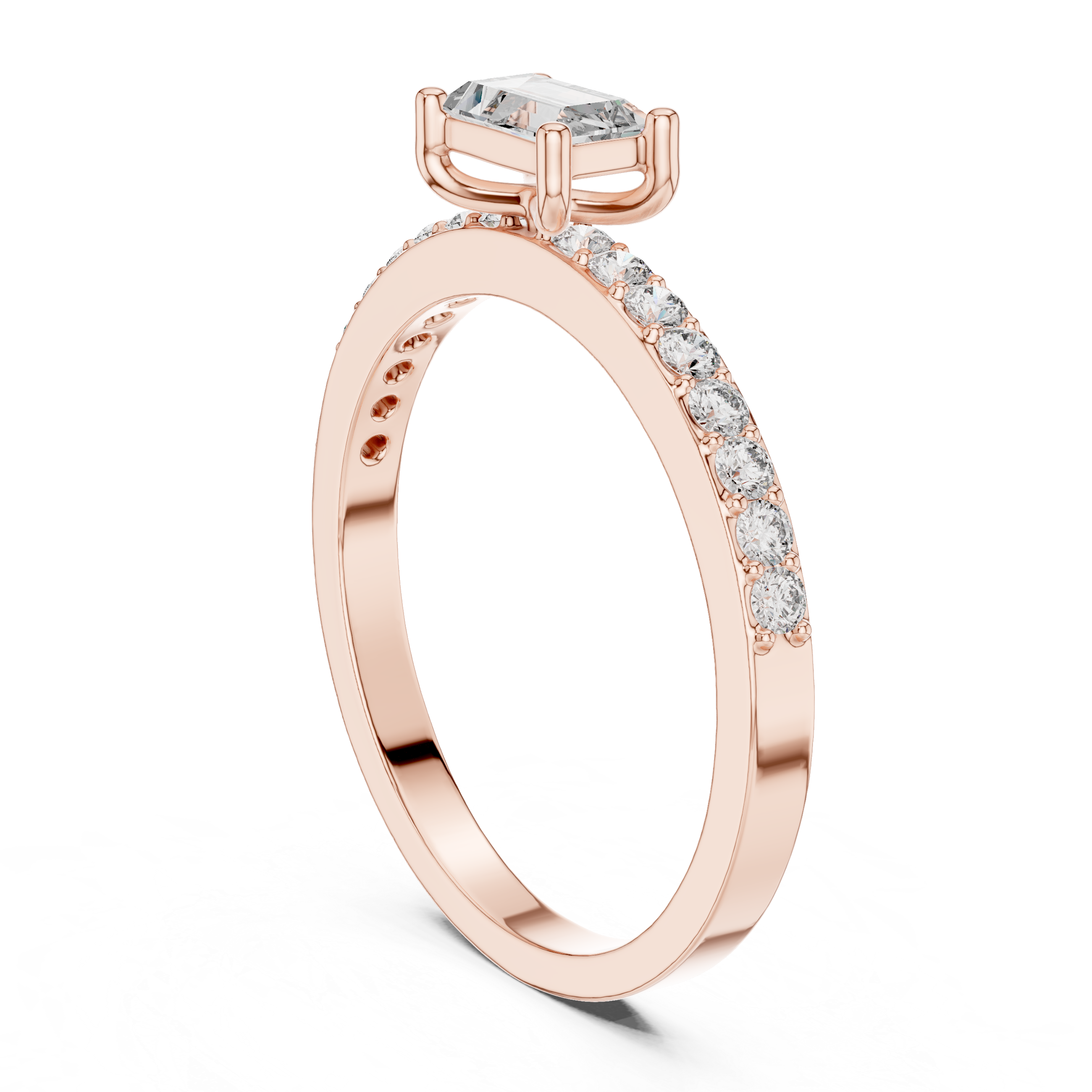 The Viljandi Ring - East-West Baguette Cut Pavé Diamond Ring