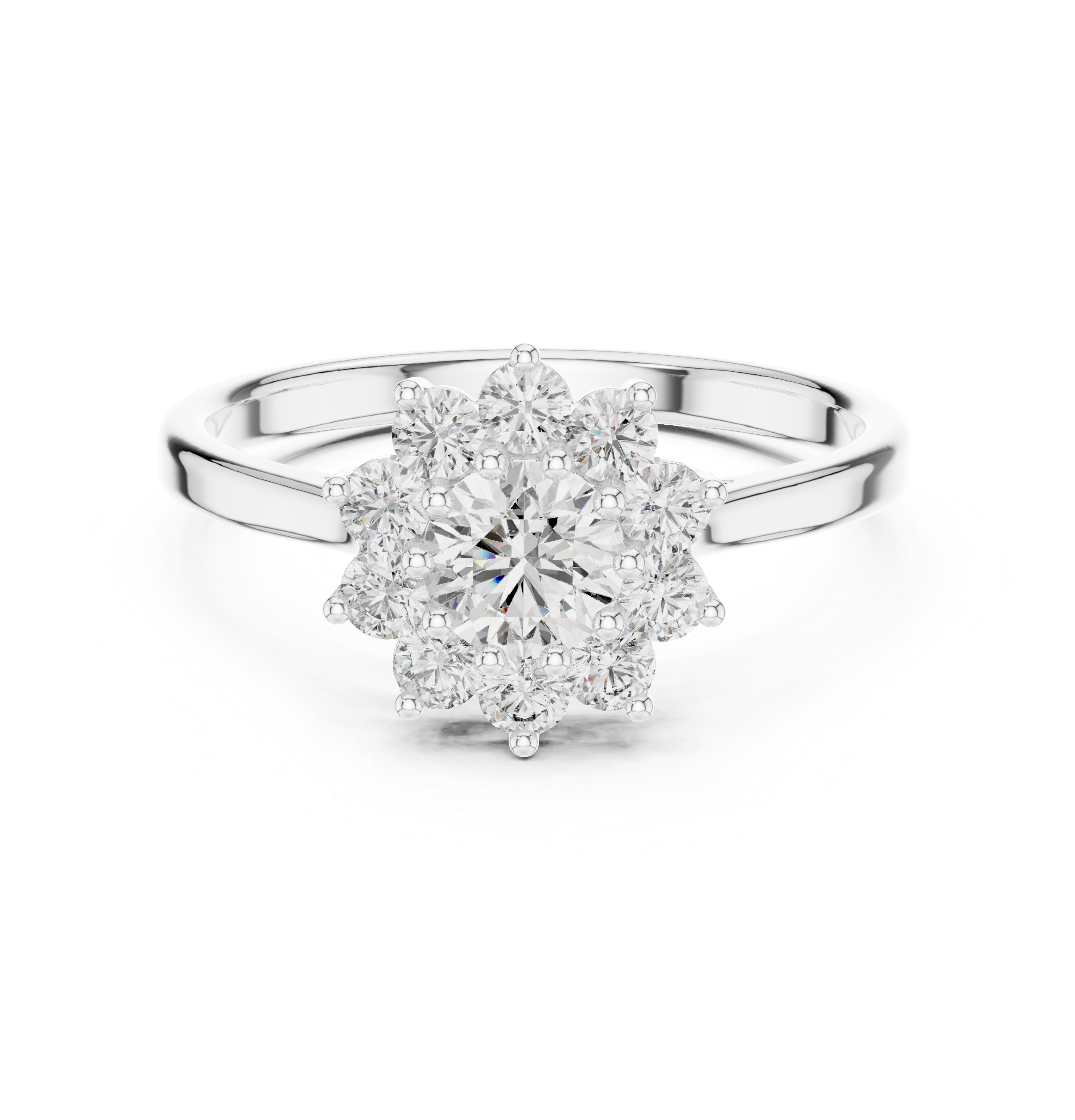 The Porvoo Ring - Round Cut Floral Cluster Diamond Ring