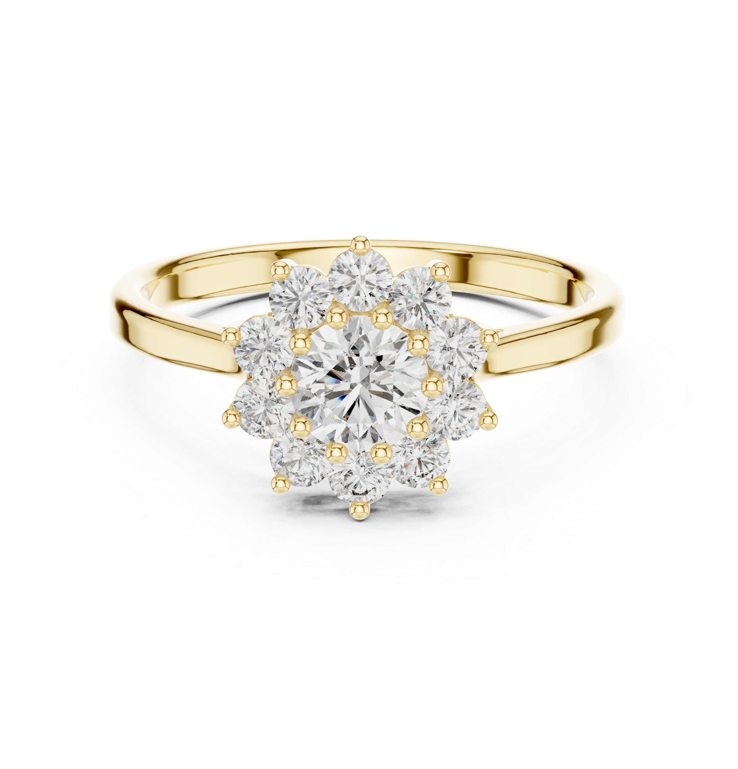 The Porvoo Ring - Round Cut Floral Cluster Diamond Ring