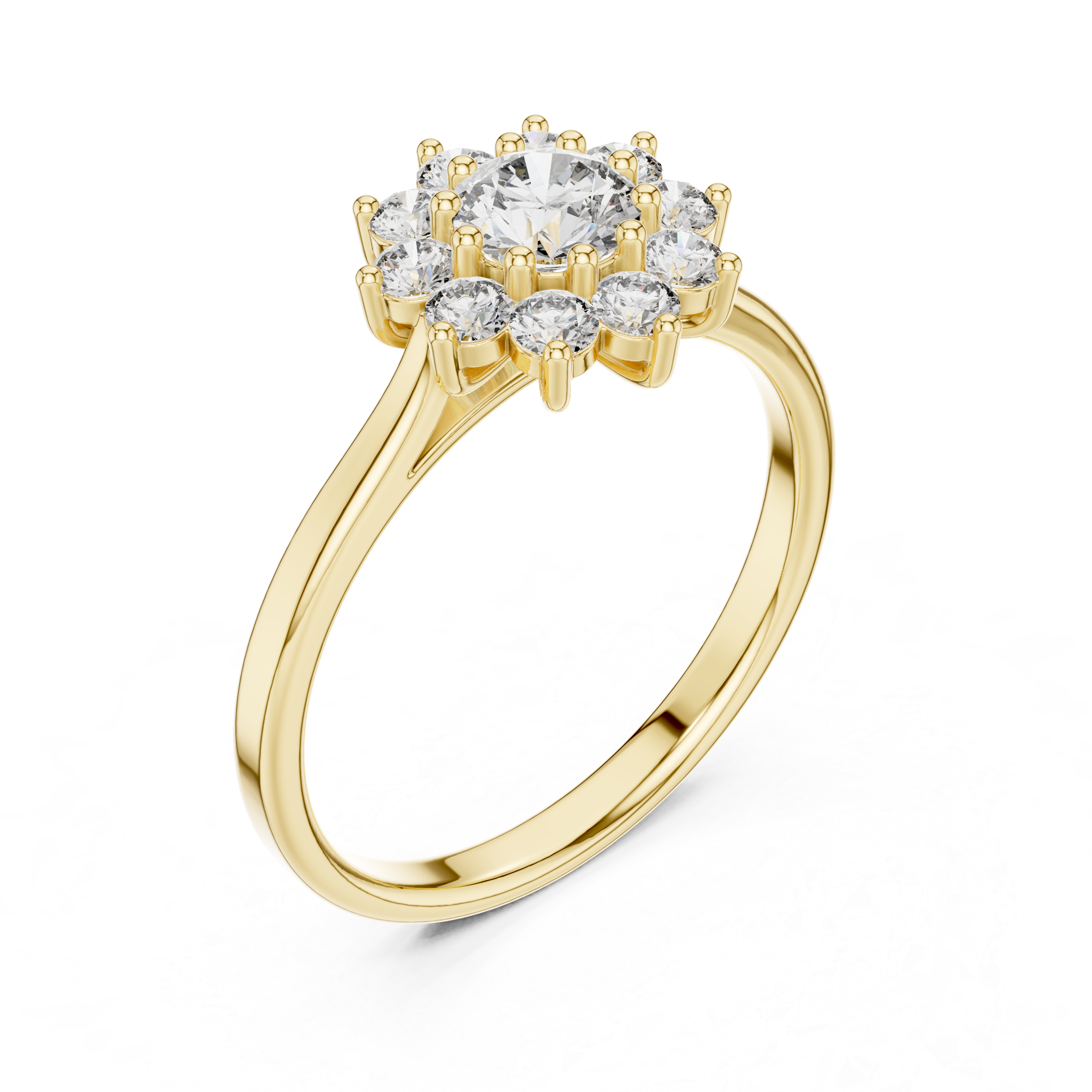 The Porvoo Ring - Round Cut Floral Cluster Diamond Ring