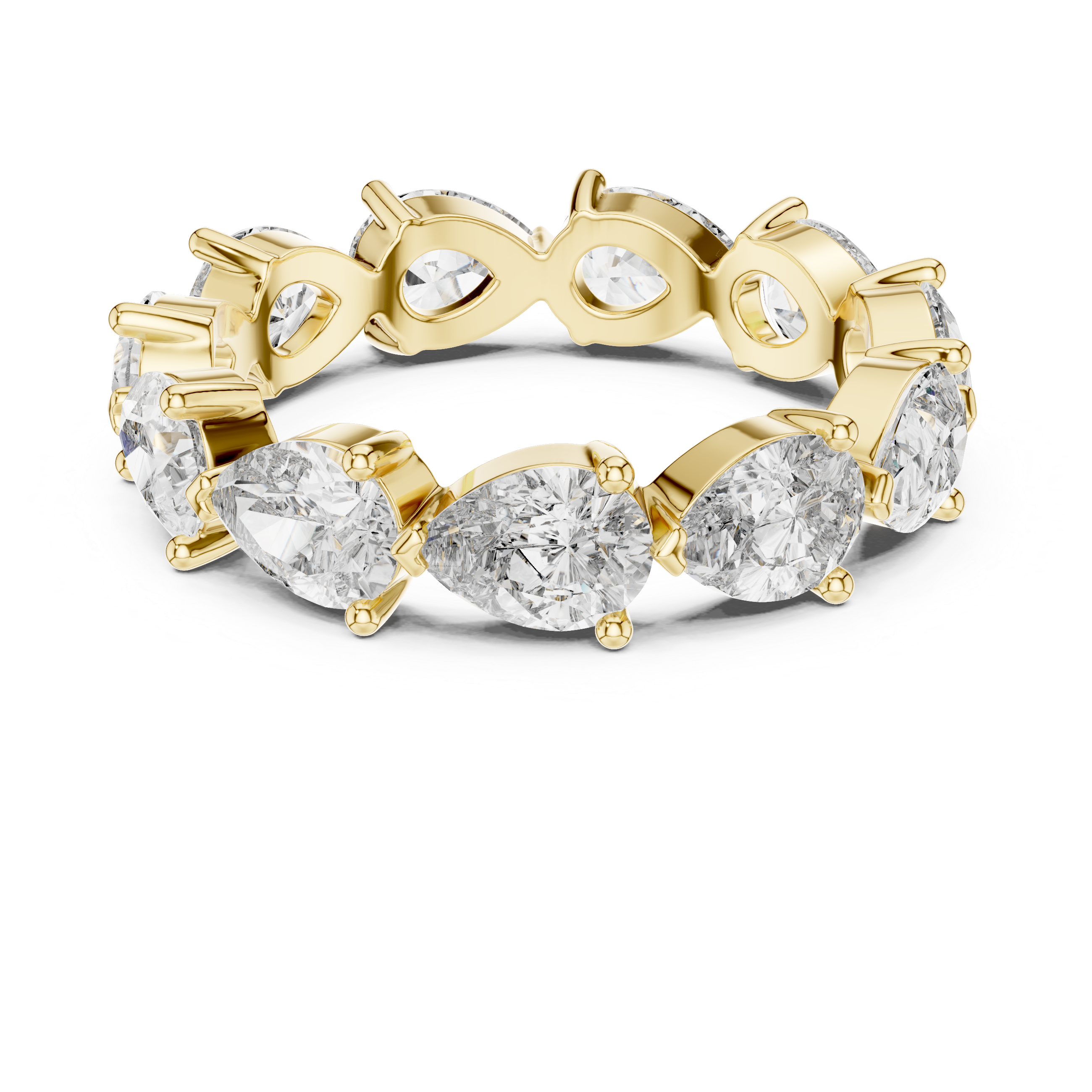 The Helsingborg Ring - Pear Cut Alternating Eternity Band