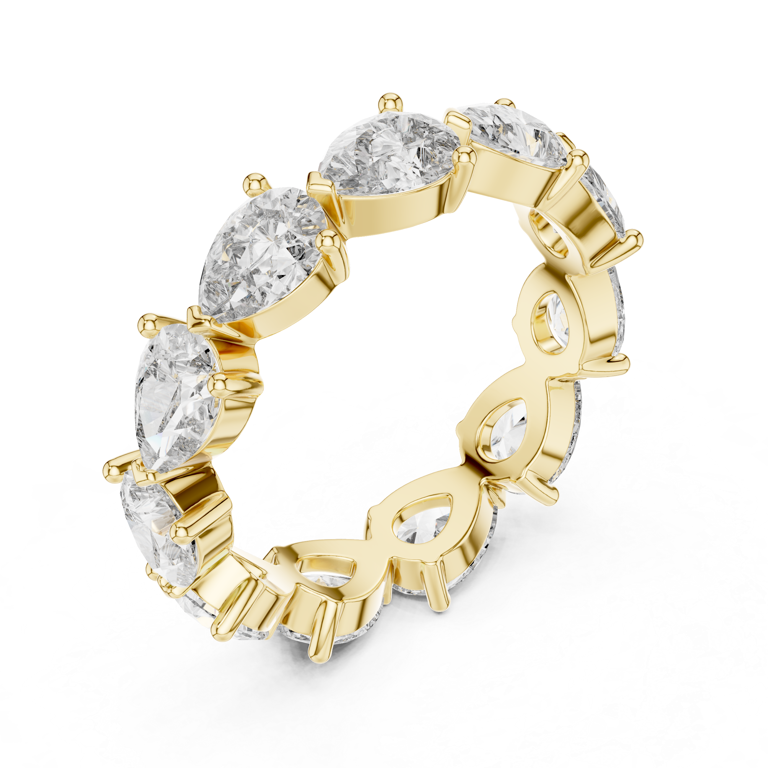 The Helsingborg Ring - Pear Cut Alternating Eternity Band