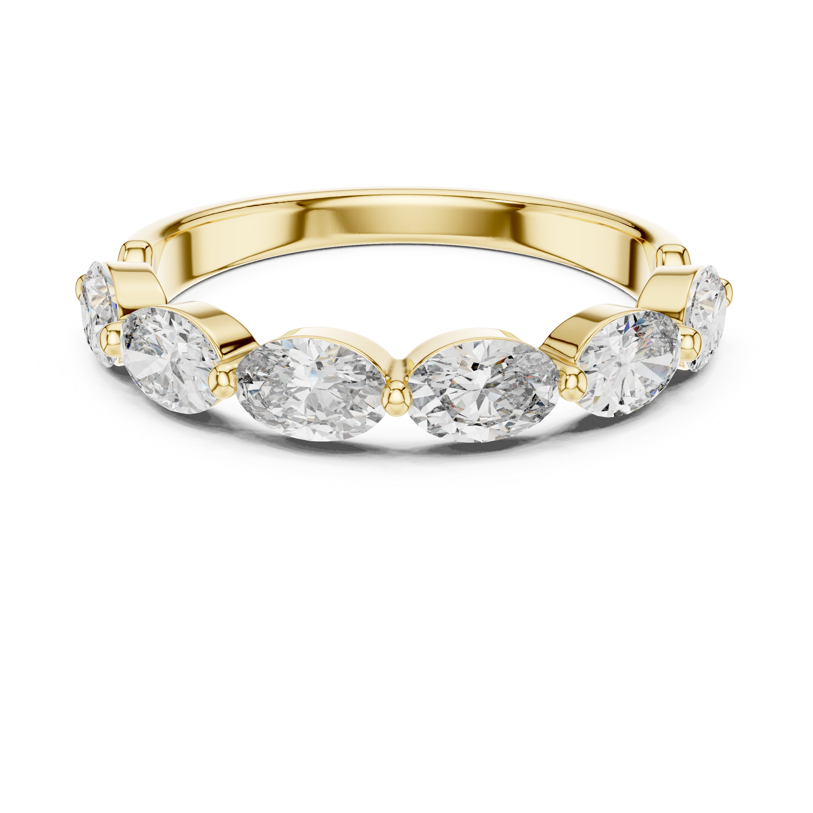 The Umeå Ring - East-West Oval Cut Semi-Eternity Band