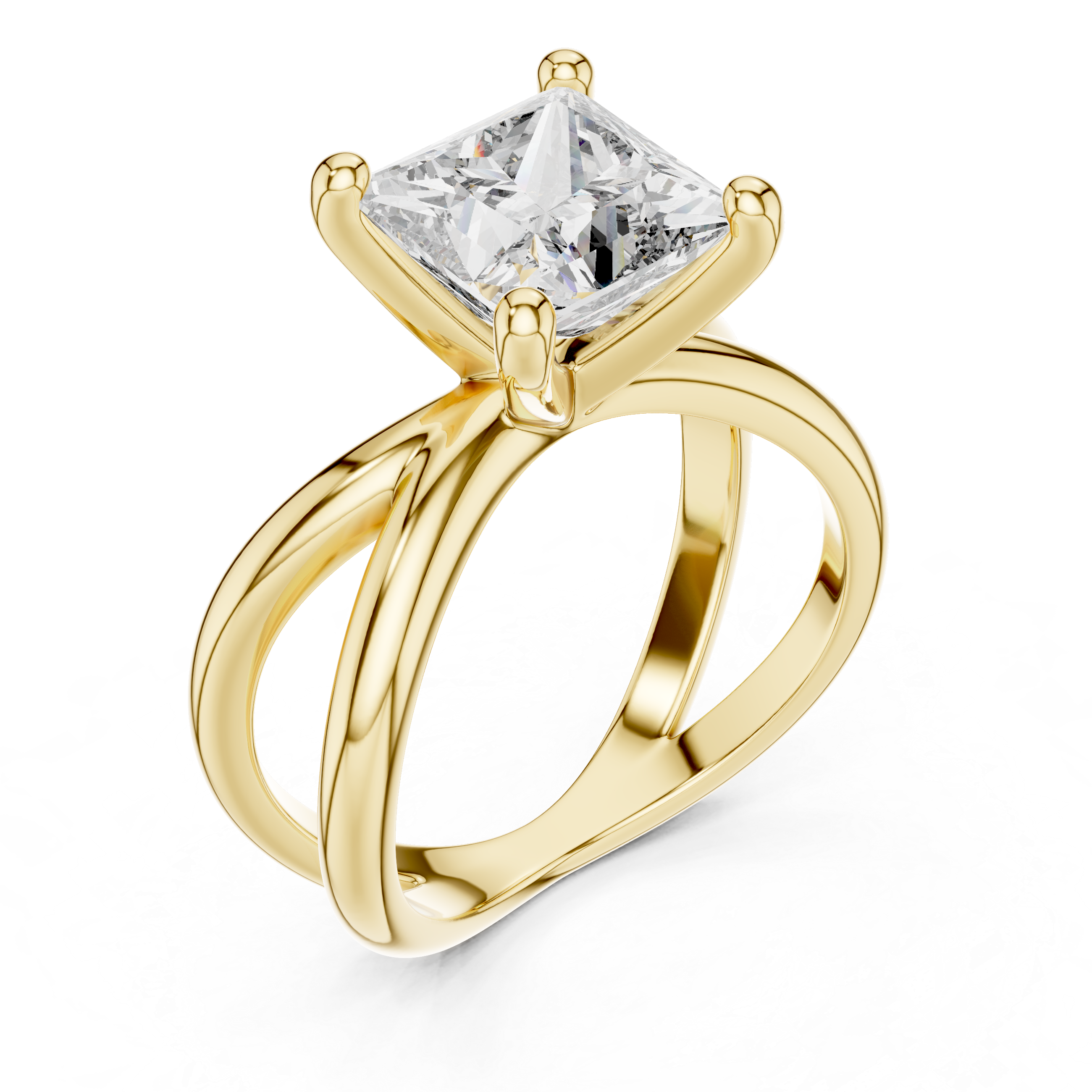 The Utrecht Ring -Princess Cut Split Shank Engagement Ring