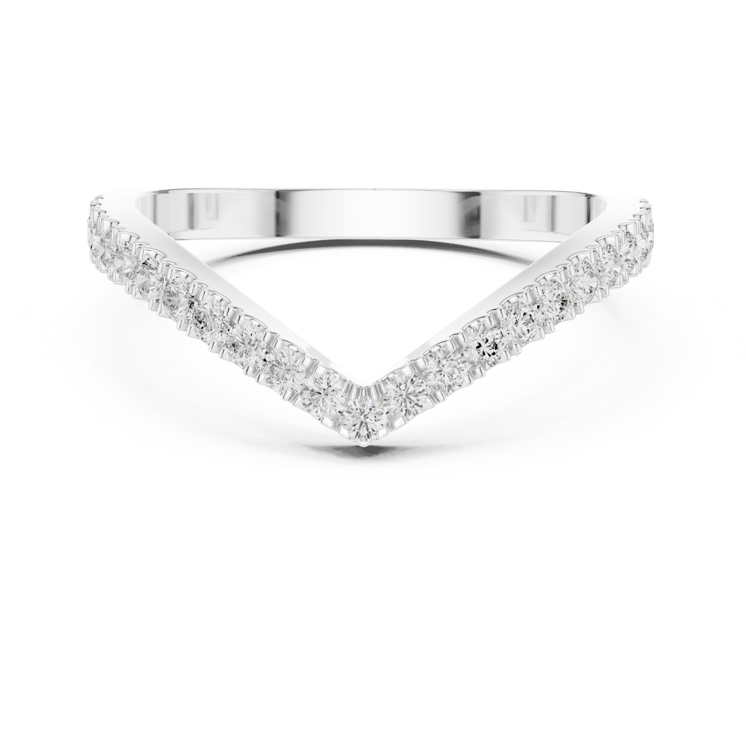 Gold ring with diamond accents on a white background