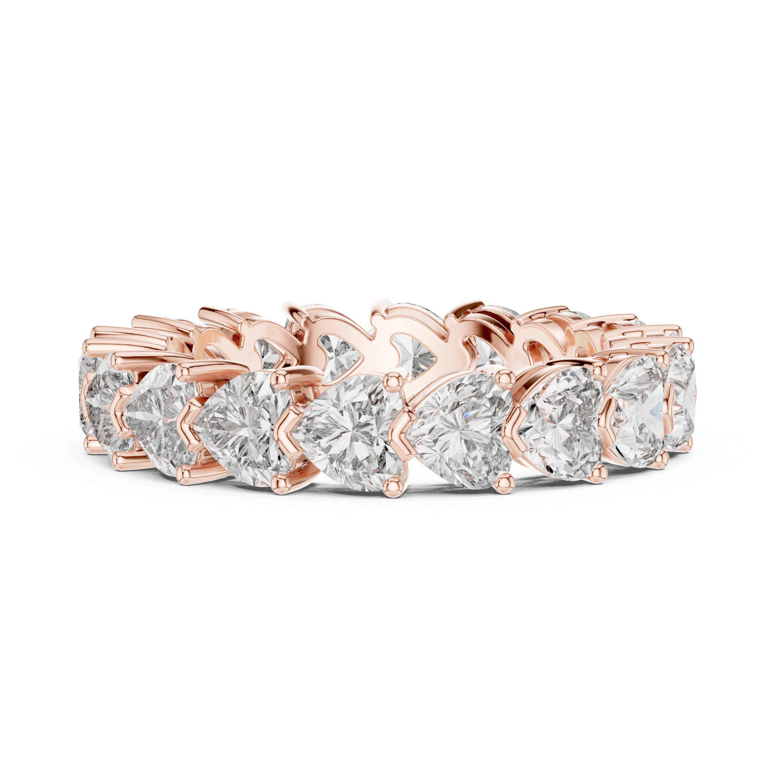 Muur Atelier Solid Gold Heart Cut Collet Set Diamond Eternity Band