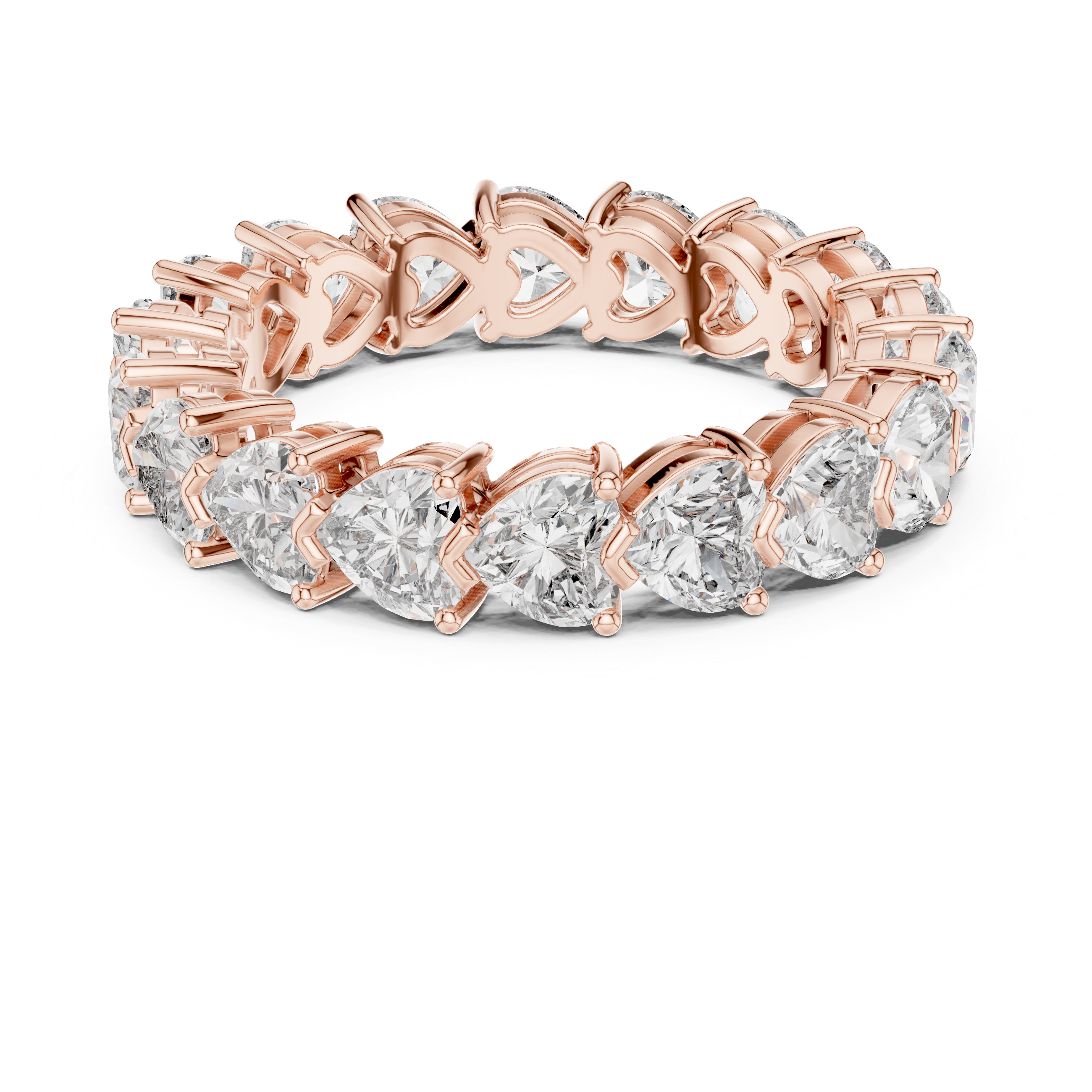 Muur Atelier Solid Gold Heart Cut Collet Set Diamond Eternity Band