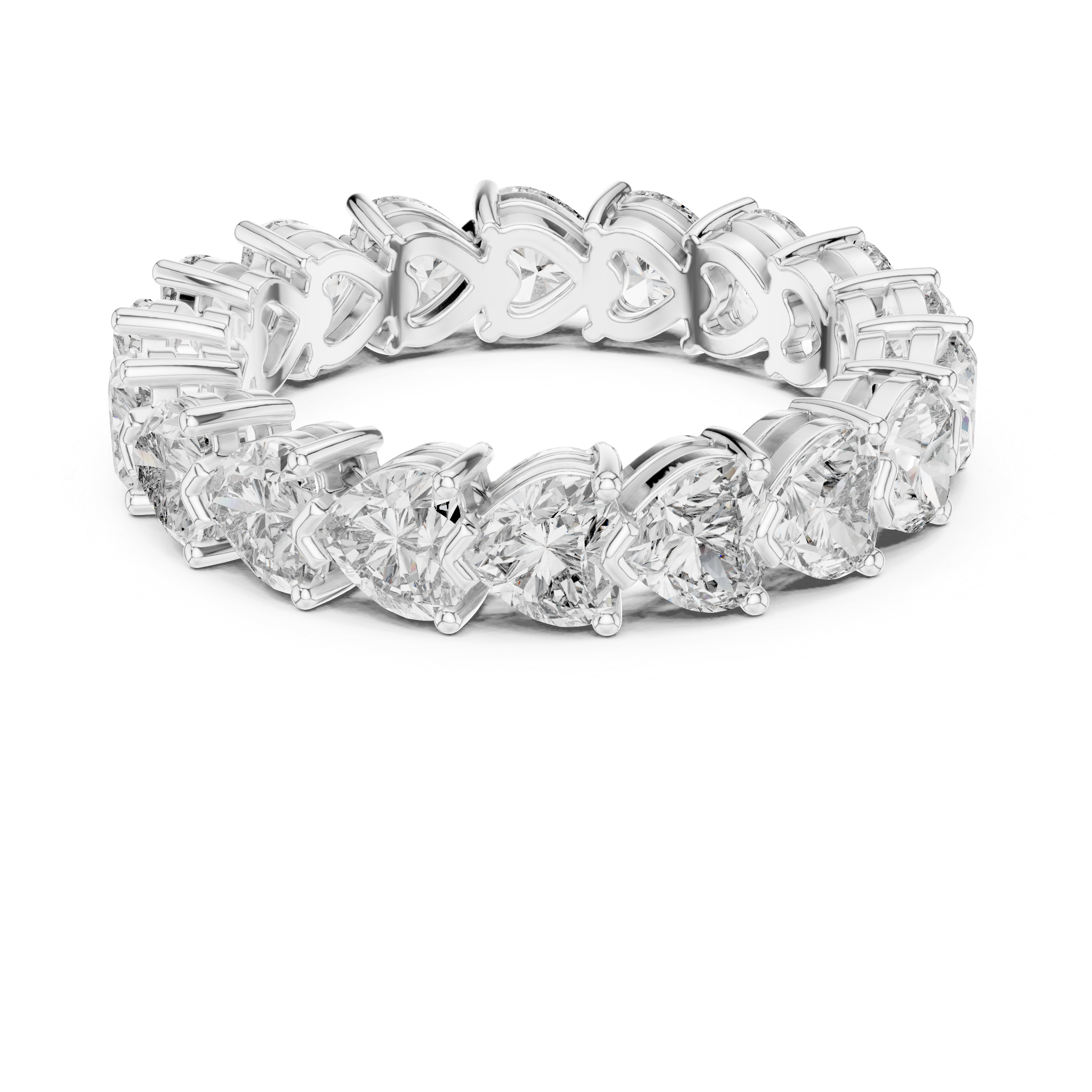 Muur Atelier Solid Gold Heart Cut Collet Set Diamond Eternity Band