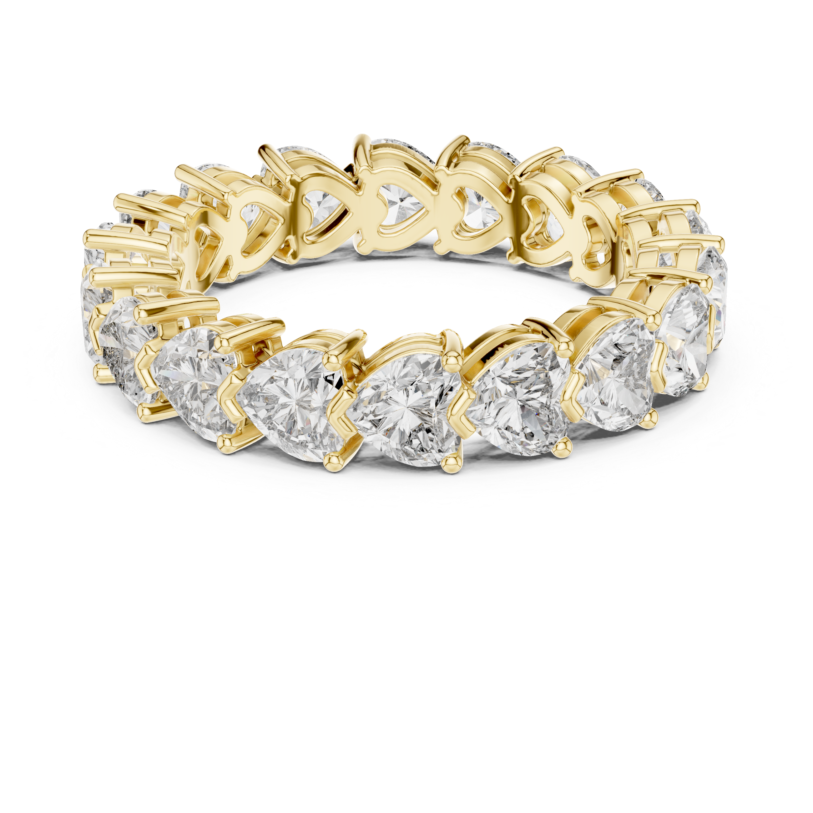 Muur Atelier Solid Gold Heart Cut Collet Set Diamond Eternity Band
