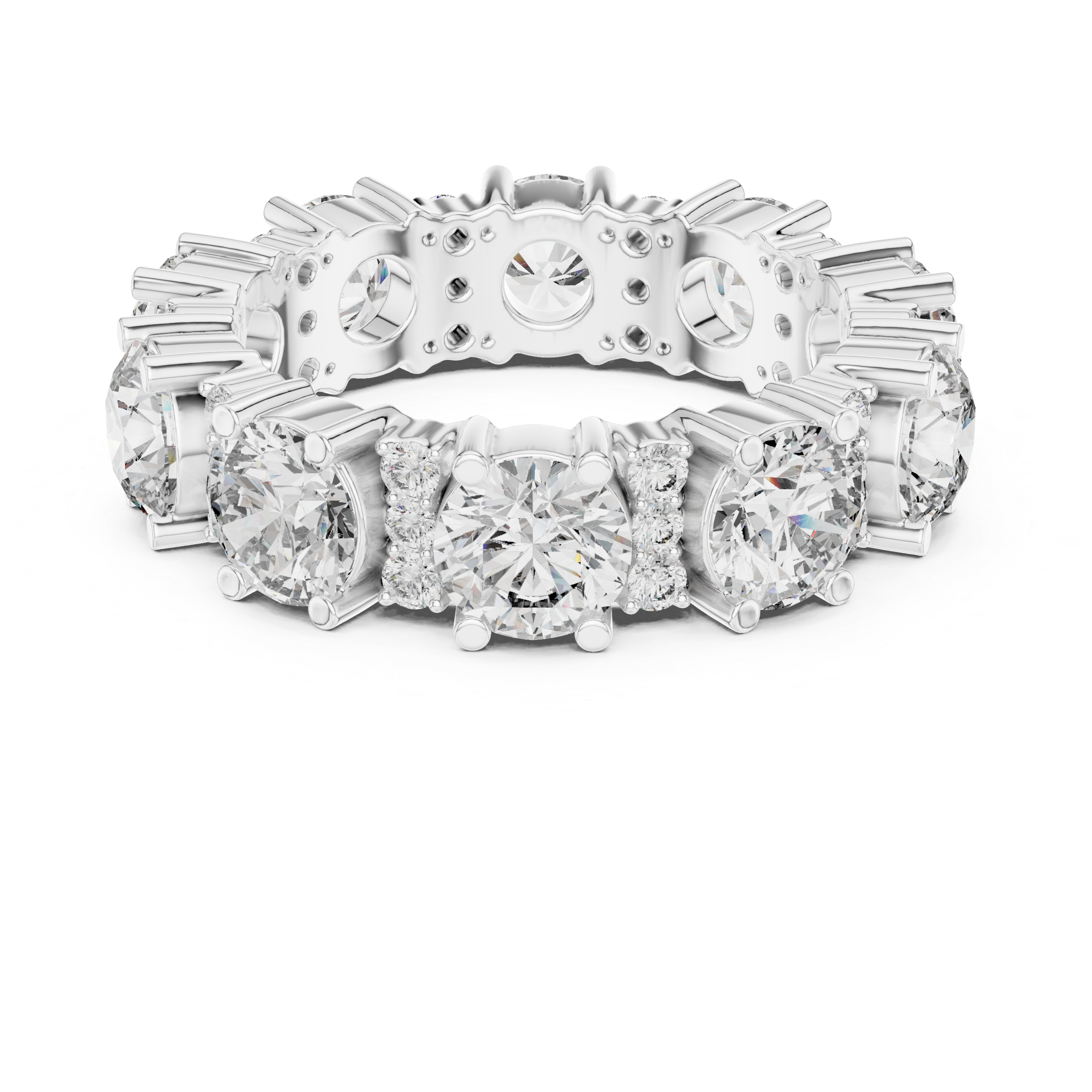 Muur Atelier Solid Gold Round Brilliant Station Eternity Band with Diamond Links