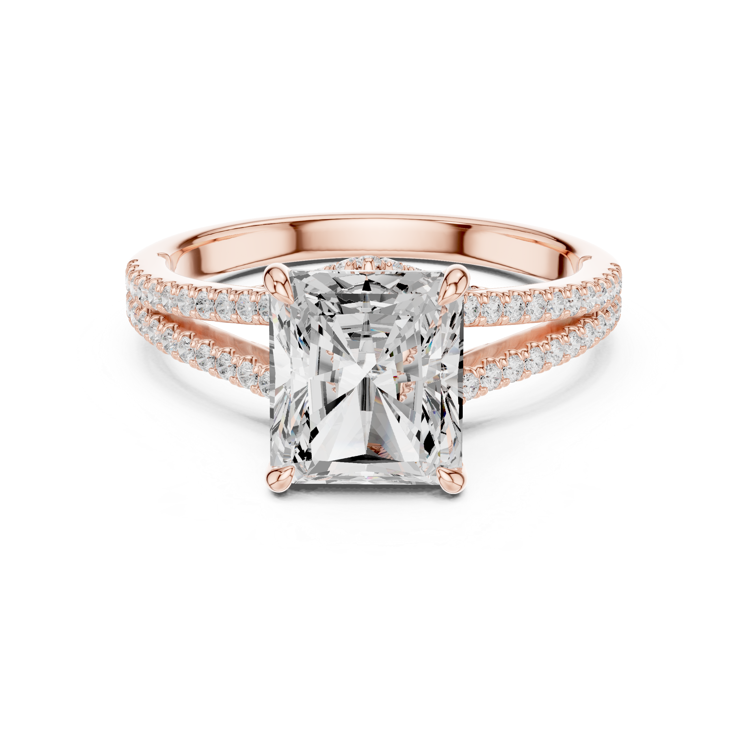 Muur Atelier Solid Gold Radiant Cut Criss-Cross Diamond Engagement Ring