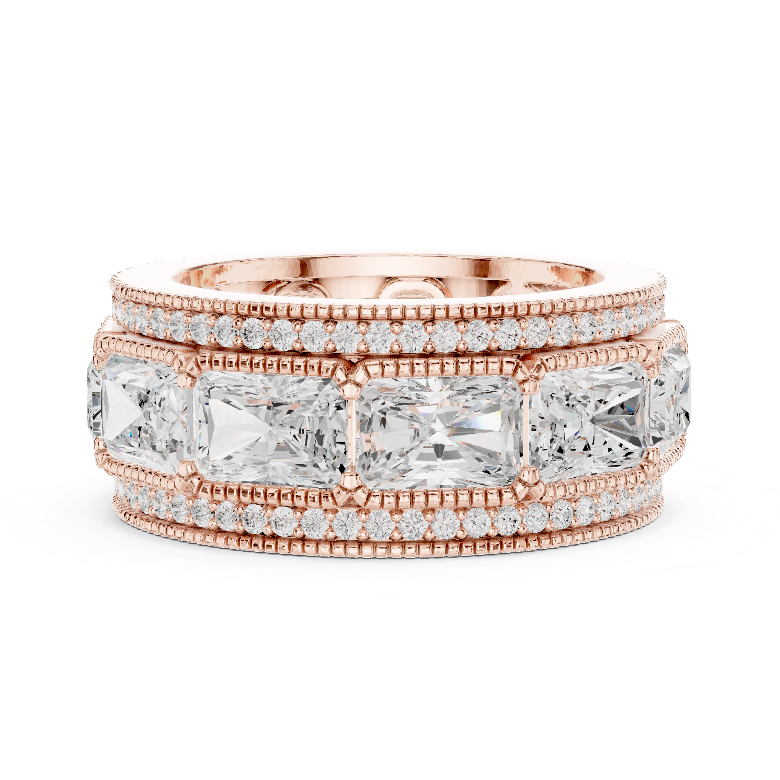 Muur Atelier Solid Gold Radiant Cut East-West Diamond Eternity Ring
