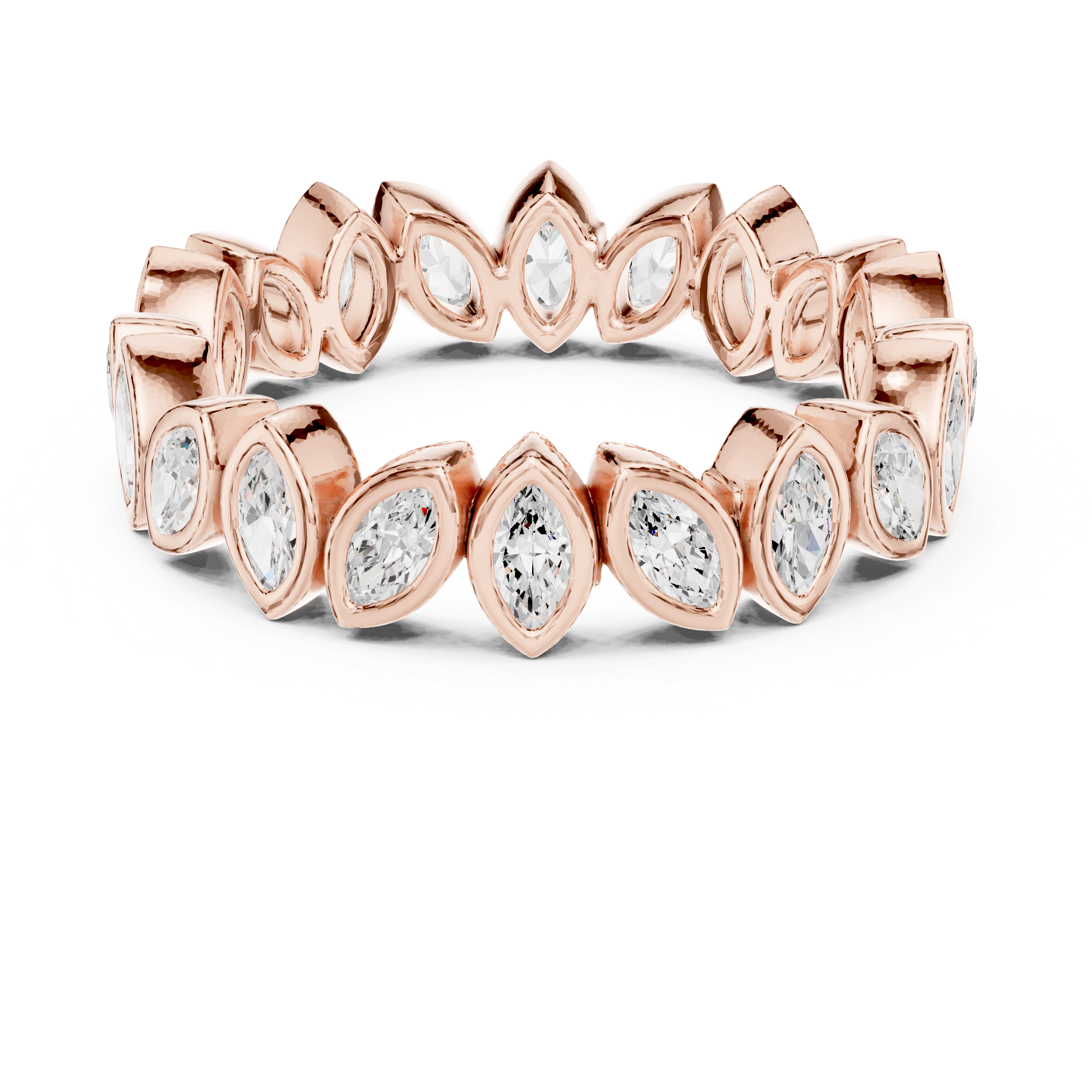 Muur Atelier Solid Gold Angled Marquise Bezel Eternity Ring