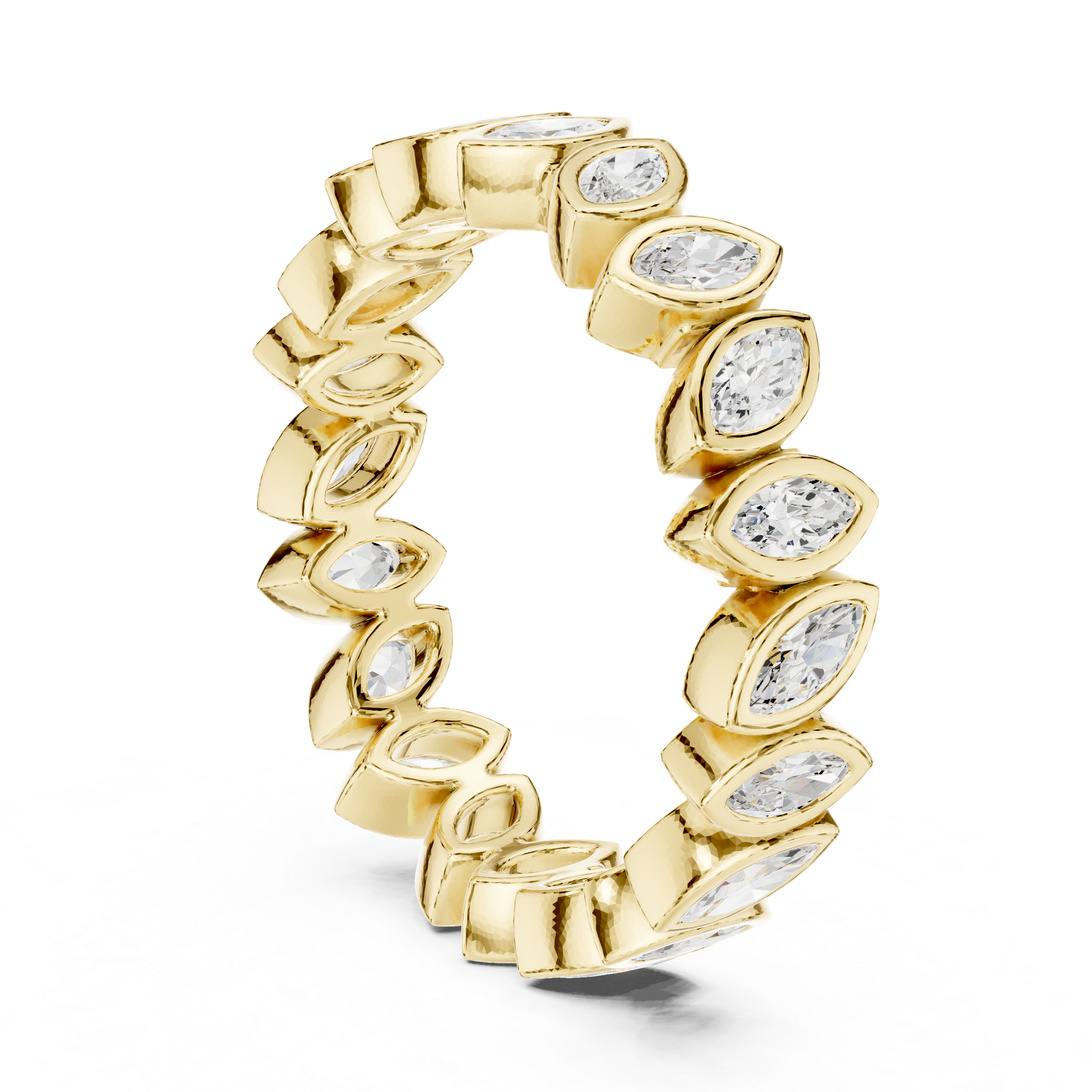 Muur Atelier Solid Gold Angled Marquise Bezel Eternity Ring